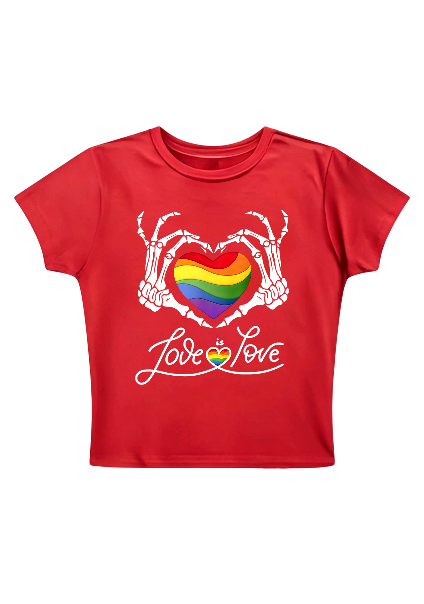 Pride Skeleton Love Y2K Baby Tee