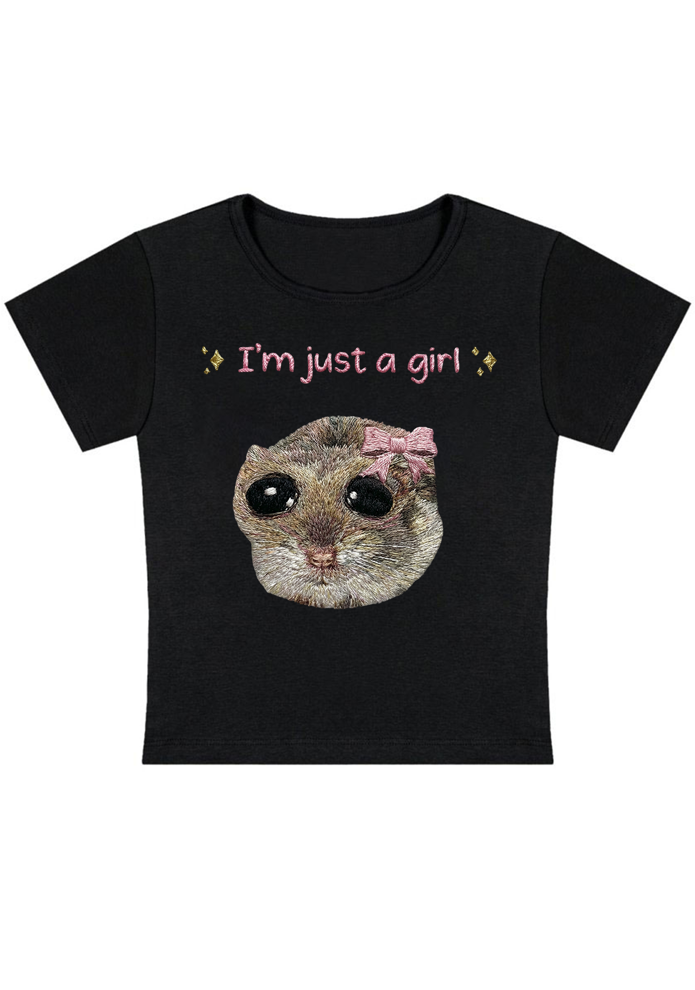I‘m Just A Girl Embroidery Y2K Baby Tee
