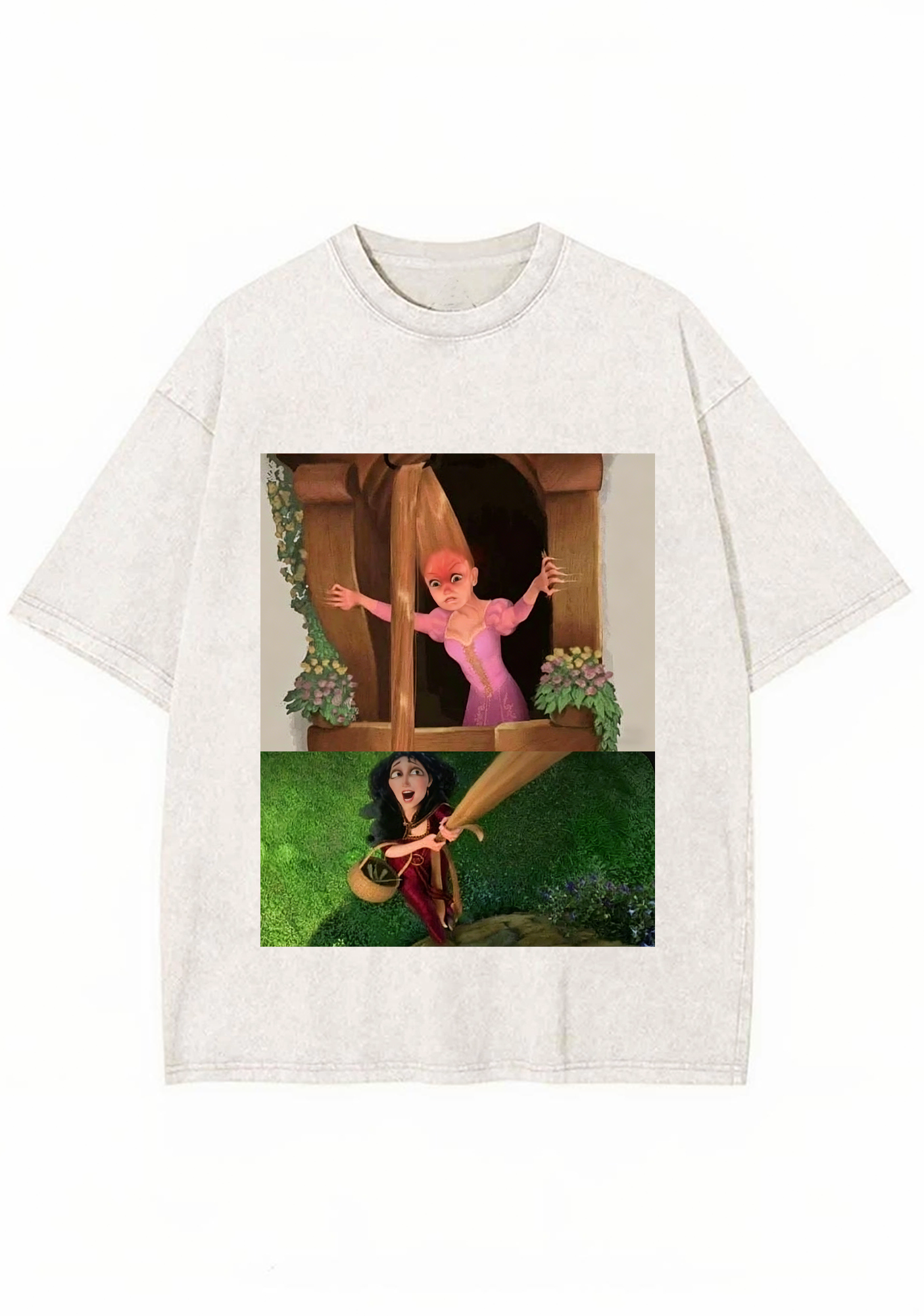 Tangled Rapunzel vs Mother Gothel Meme Washed Tee