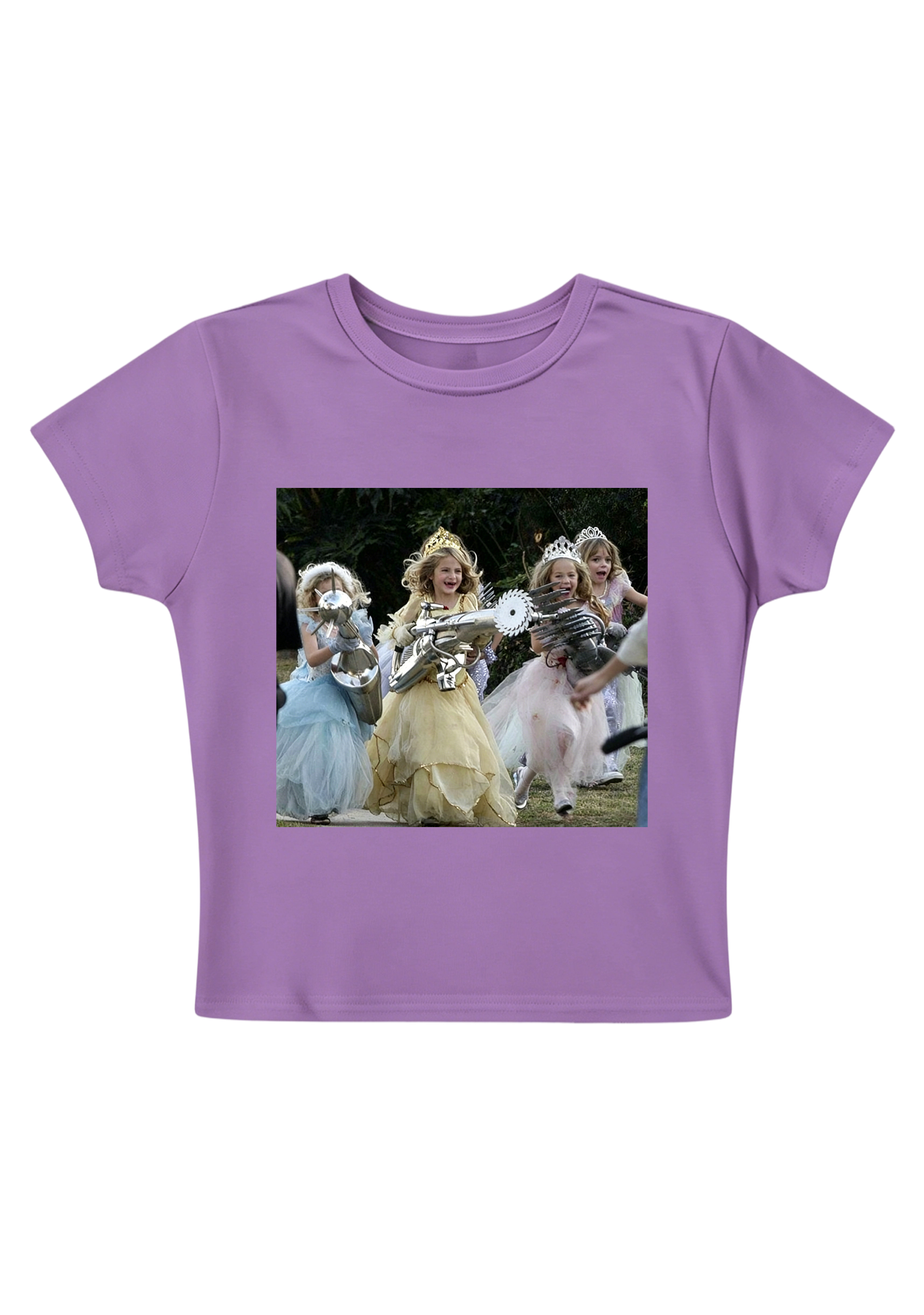 Princess Girls With Giant Weapons Meme Y2K Baby Tee