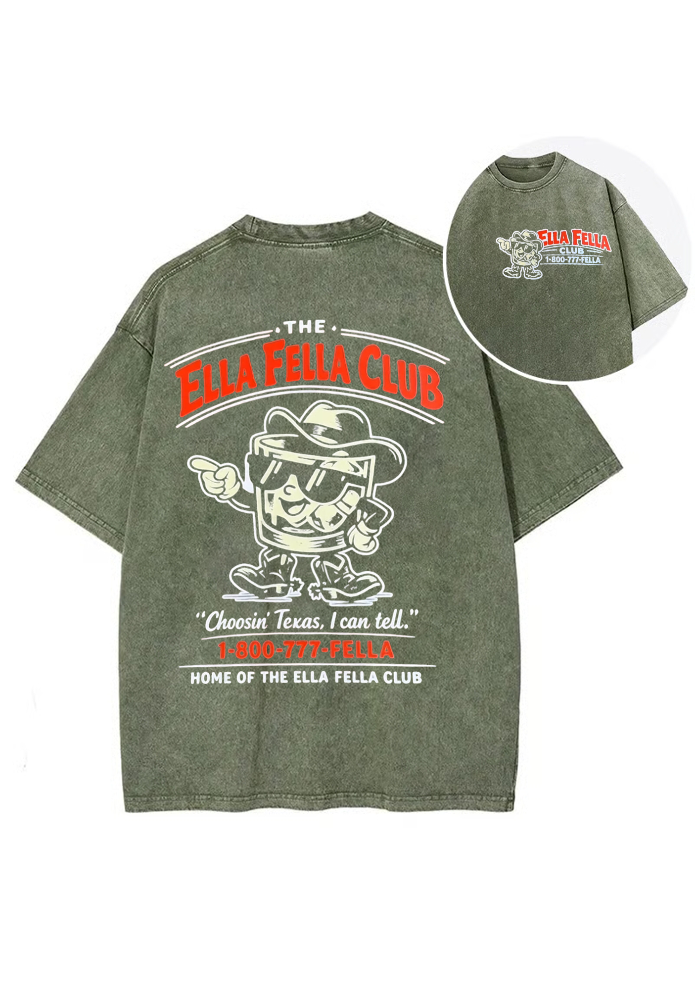The Ella Fella Club Retro Texas Cartoon Y2K Washed Tee