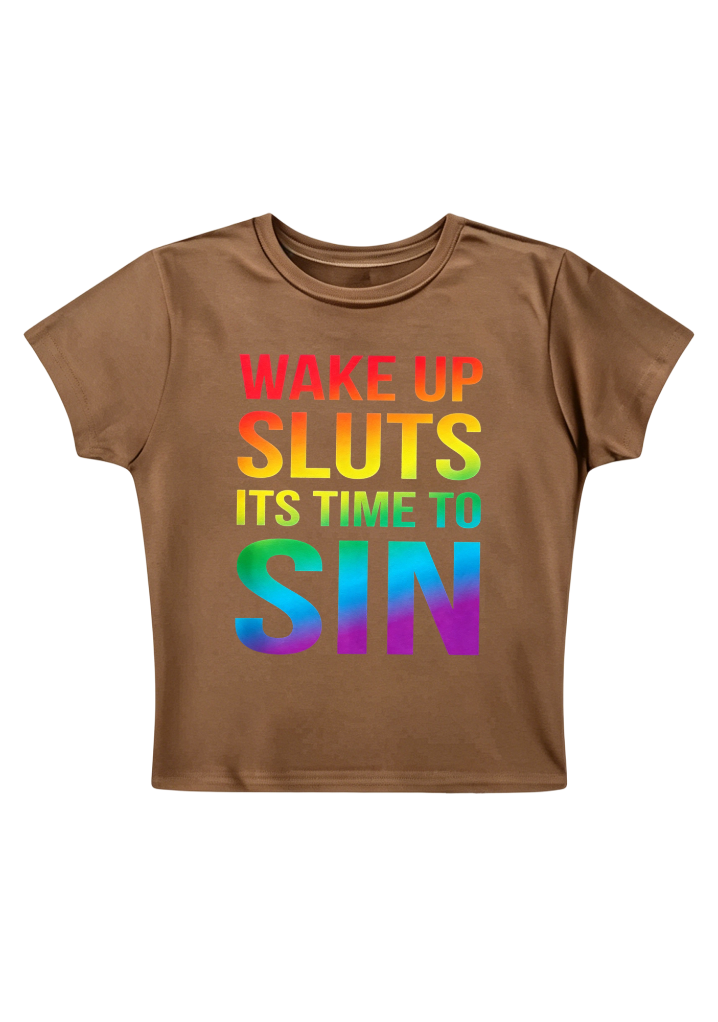 Wake Up Sluts Its Time To Sin Y2K Baby Tee