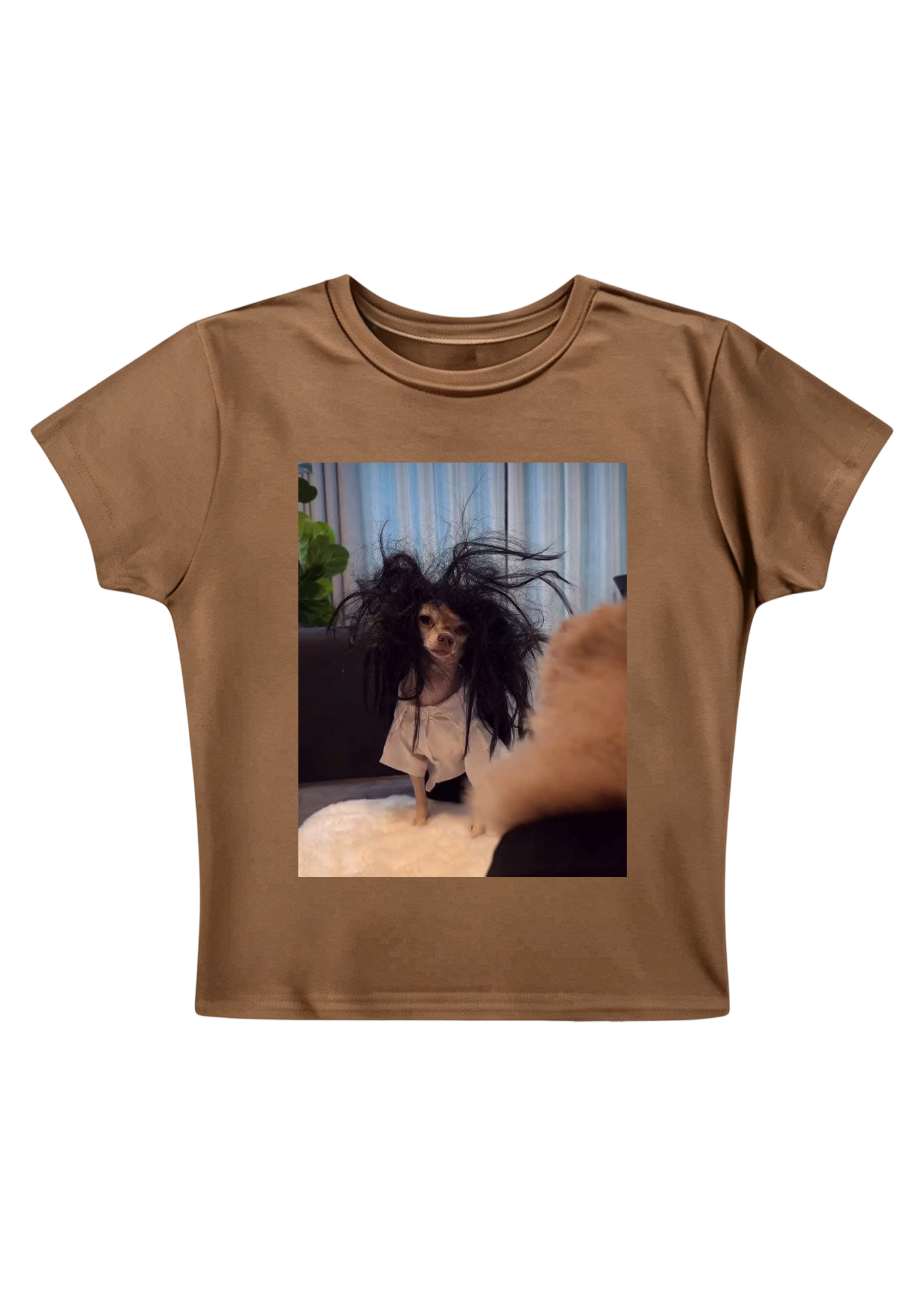 Retro Crazy Hair Chihuahua Meme Y2K Baby Tee