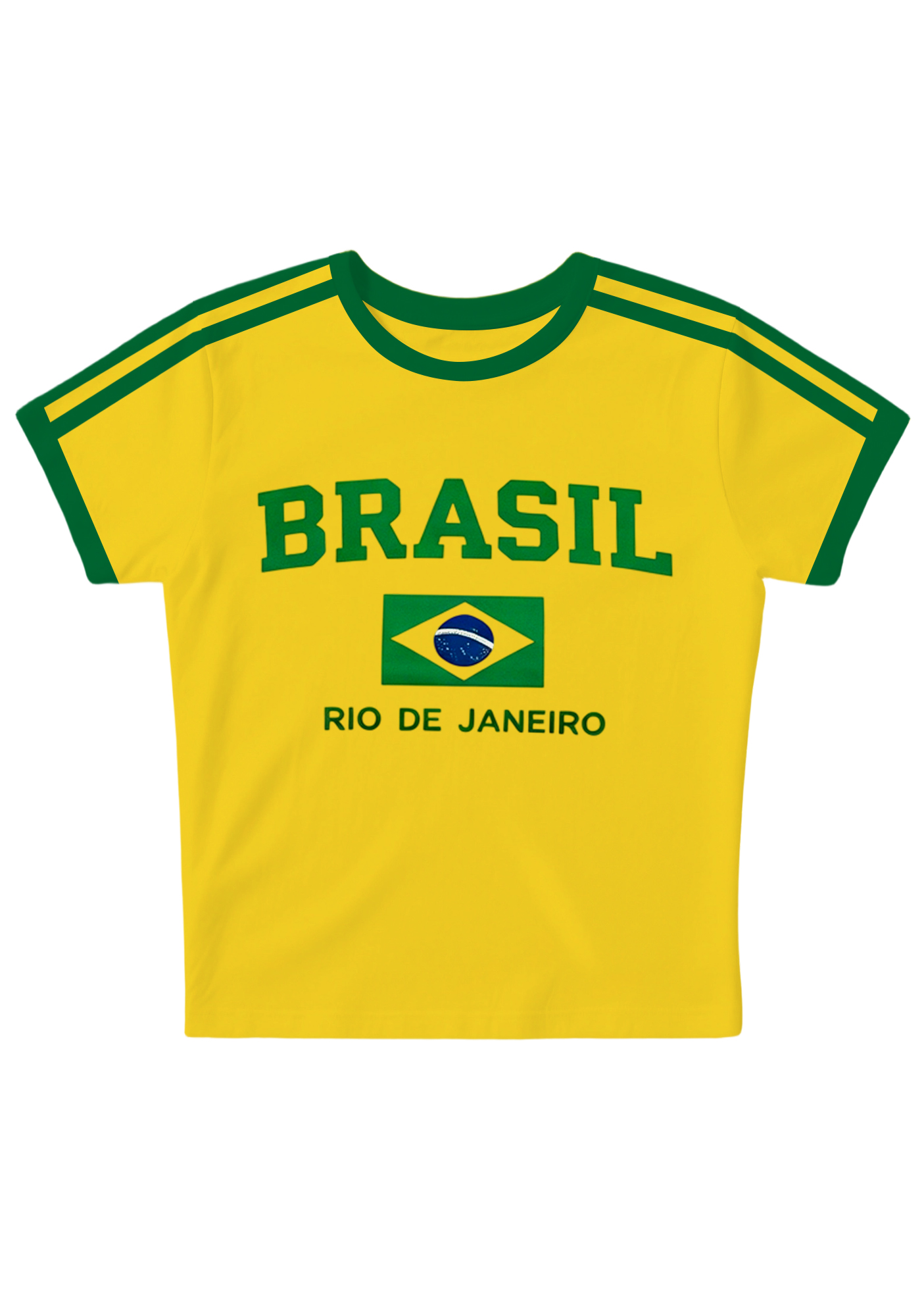 Brazil Flag Retro Y2K Baby Tee