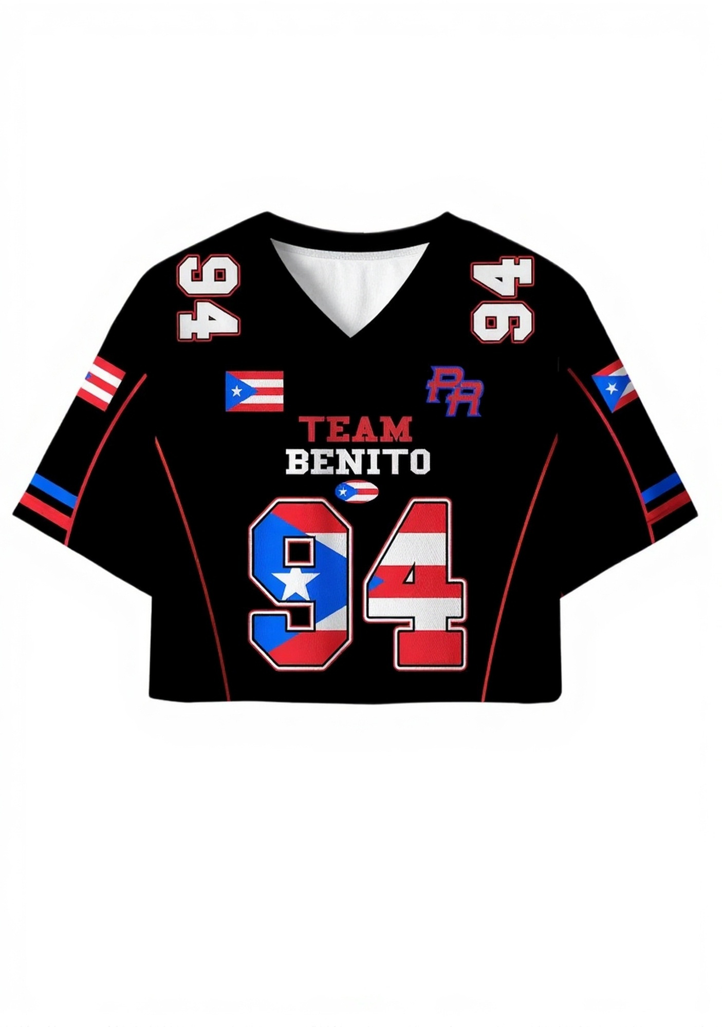 Black Team Bunny Y2K Crop Sport Jersey Shirts