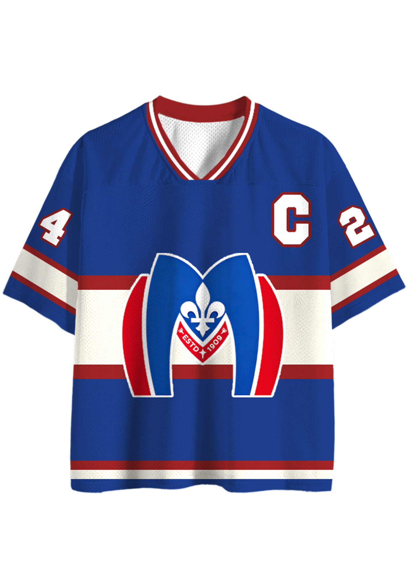 Quebec Hockey Captain Color Block Mesh Short Sleeve Jersey