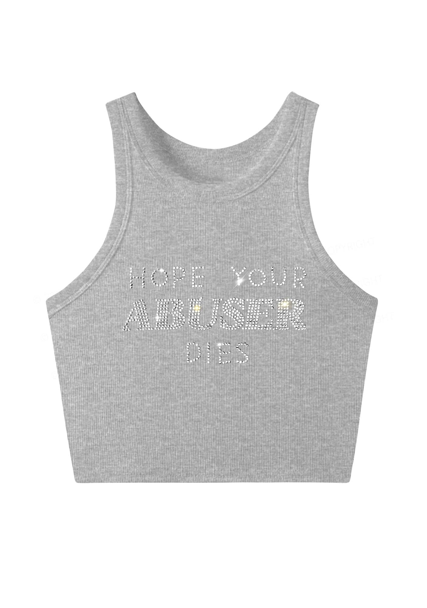Hope Your Abuser Dies Y2K Crop Tank Top