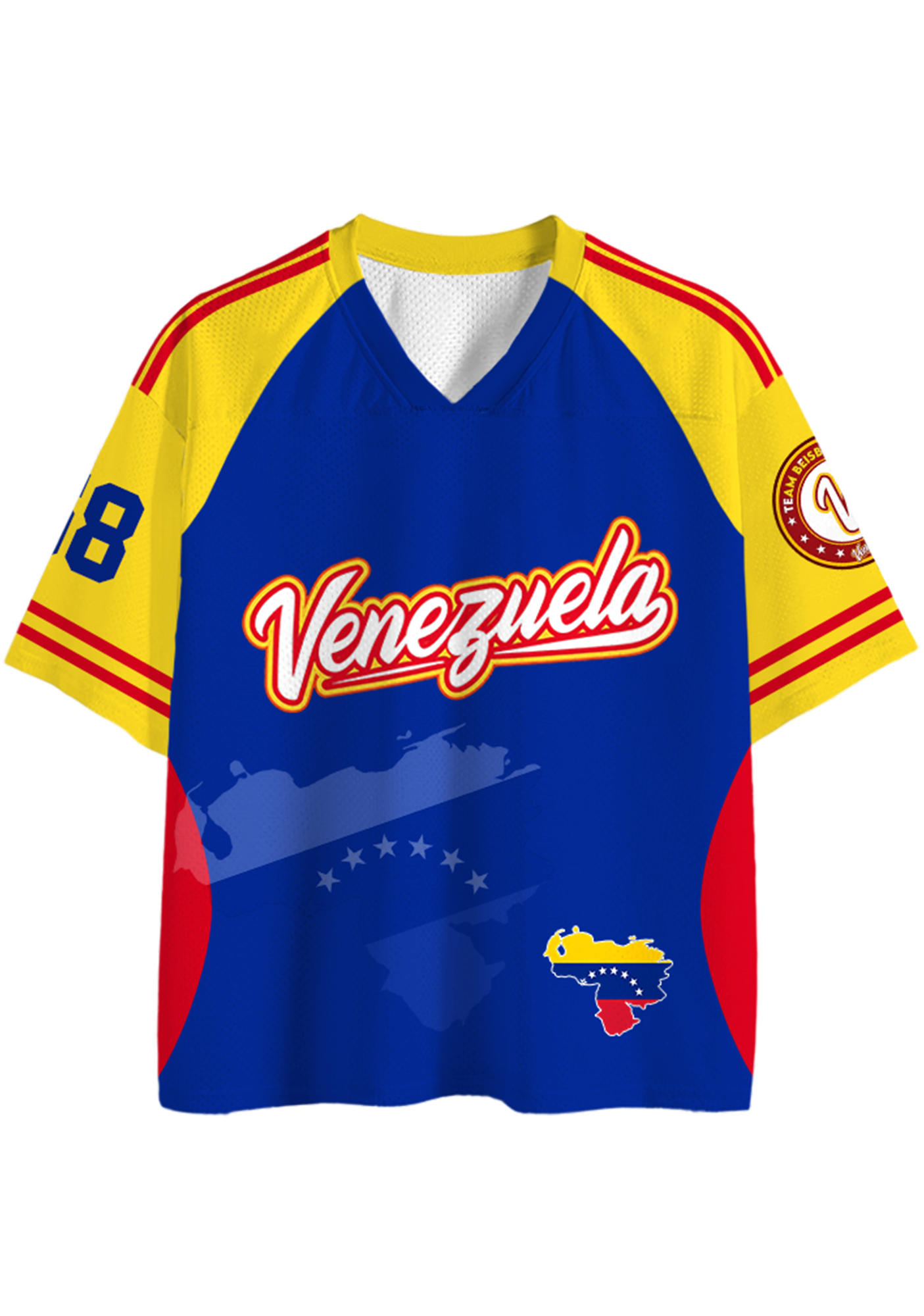 Venezuela National Flag Map Graphic Mesh Jersey Shirts