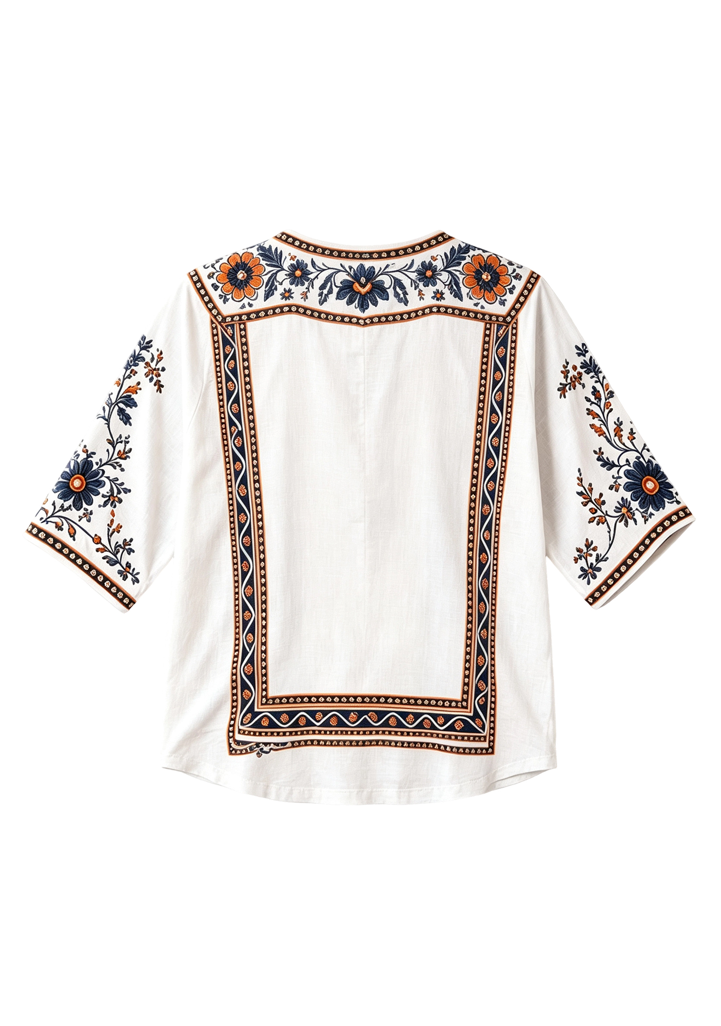 Boho Floral Chicago Bears V-Neck Blouse