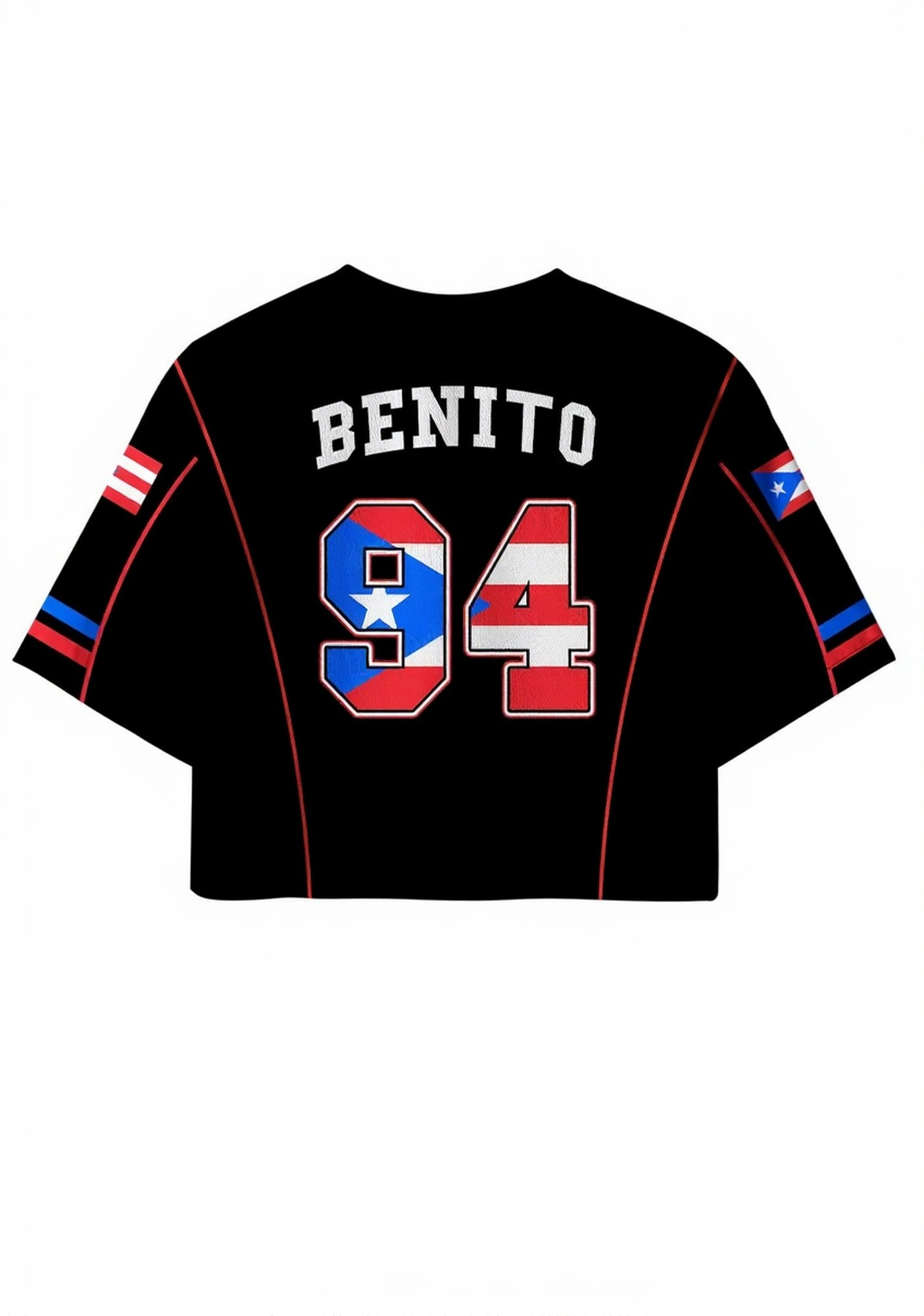 Black Team Bunny Y2K Crop Sport Jersey Shirts