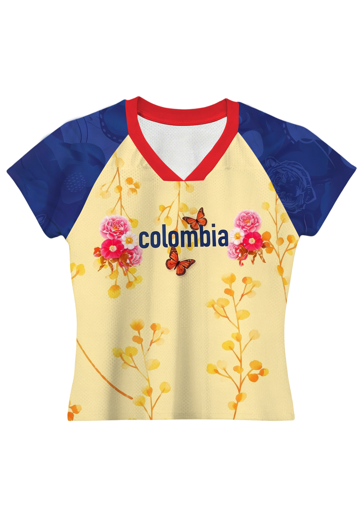 Vintage Floral Print Colombia Baby Tee