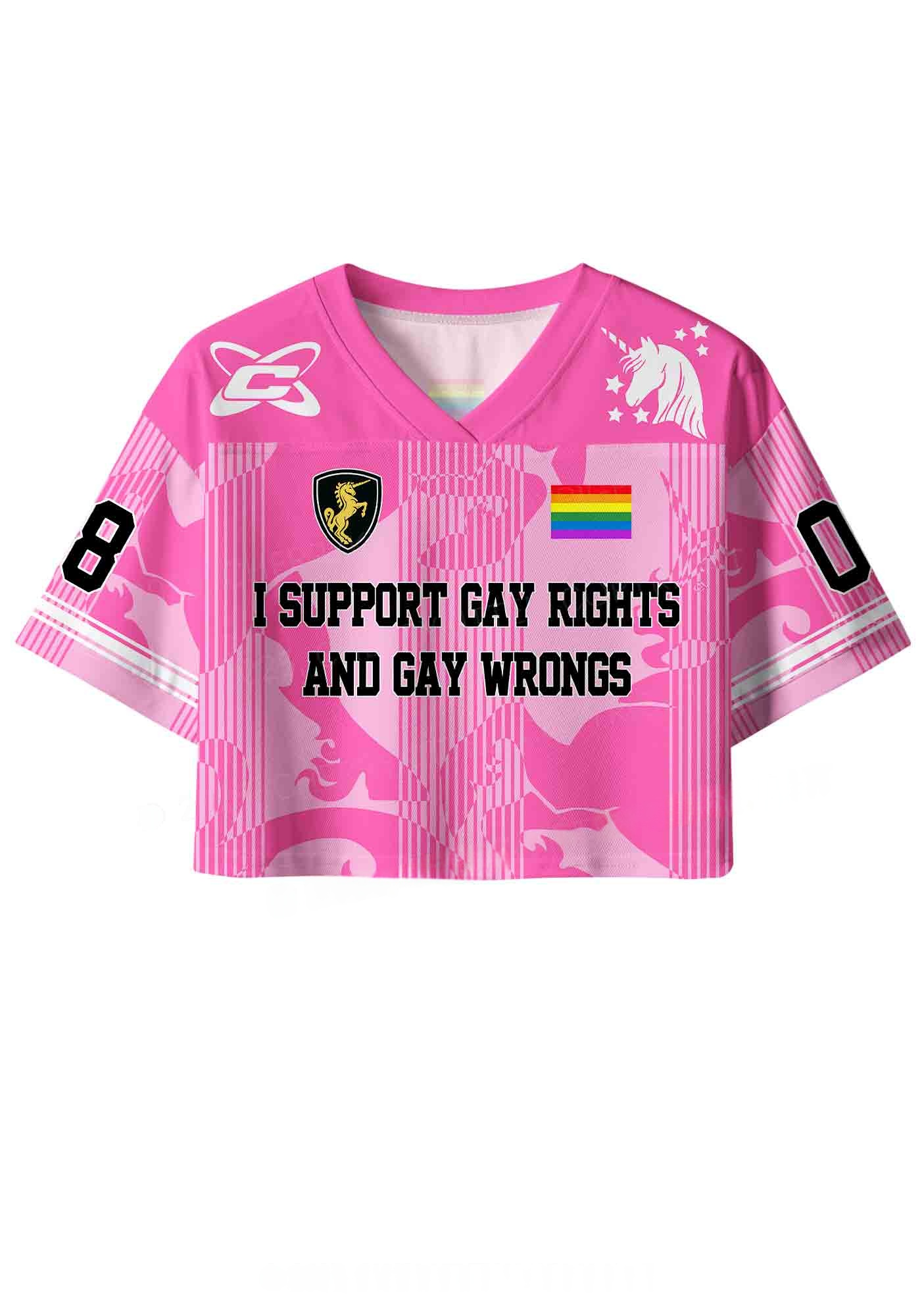 I Support Gay Rights Pride Y2K Crop Sport Jersey Shirts