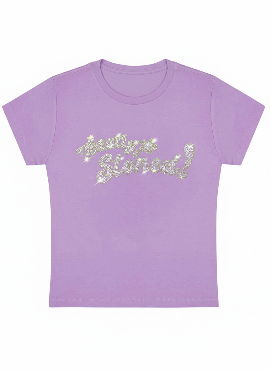 Totally Stoned Y2K Baby Tee