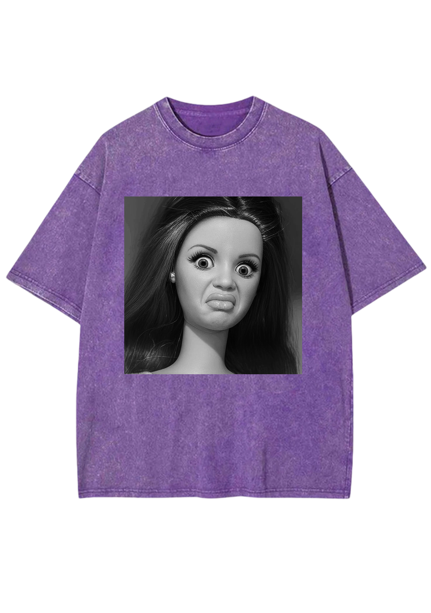 Vintage Upset Barbie Reaction Printed Y2K Washed Tee