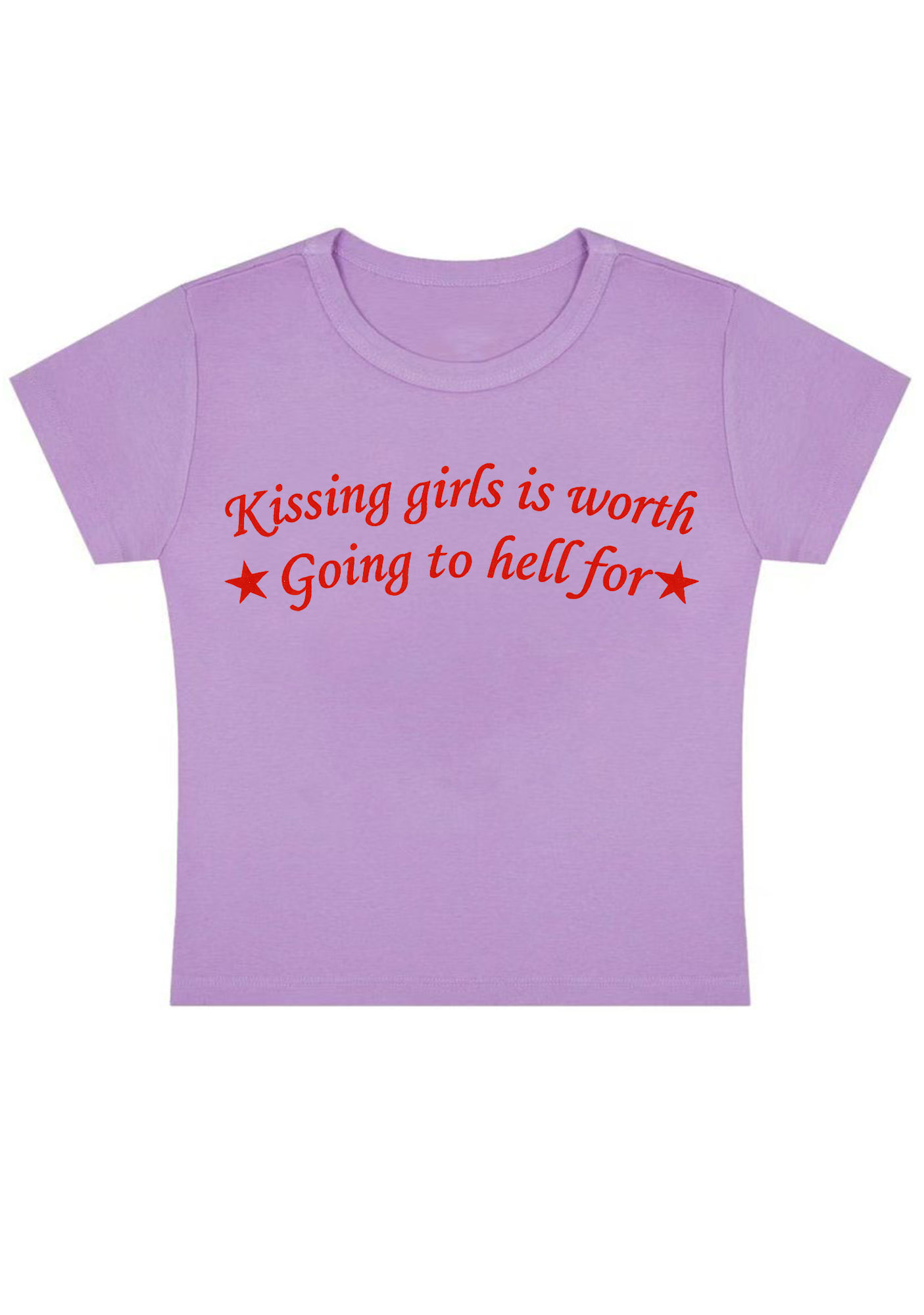 Kissing Girls Is Worth Going to Hell For Y2K Baby Tee