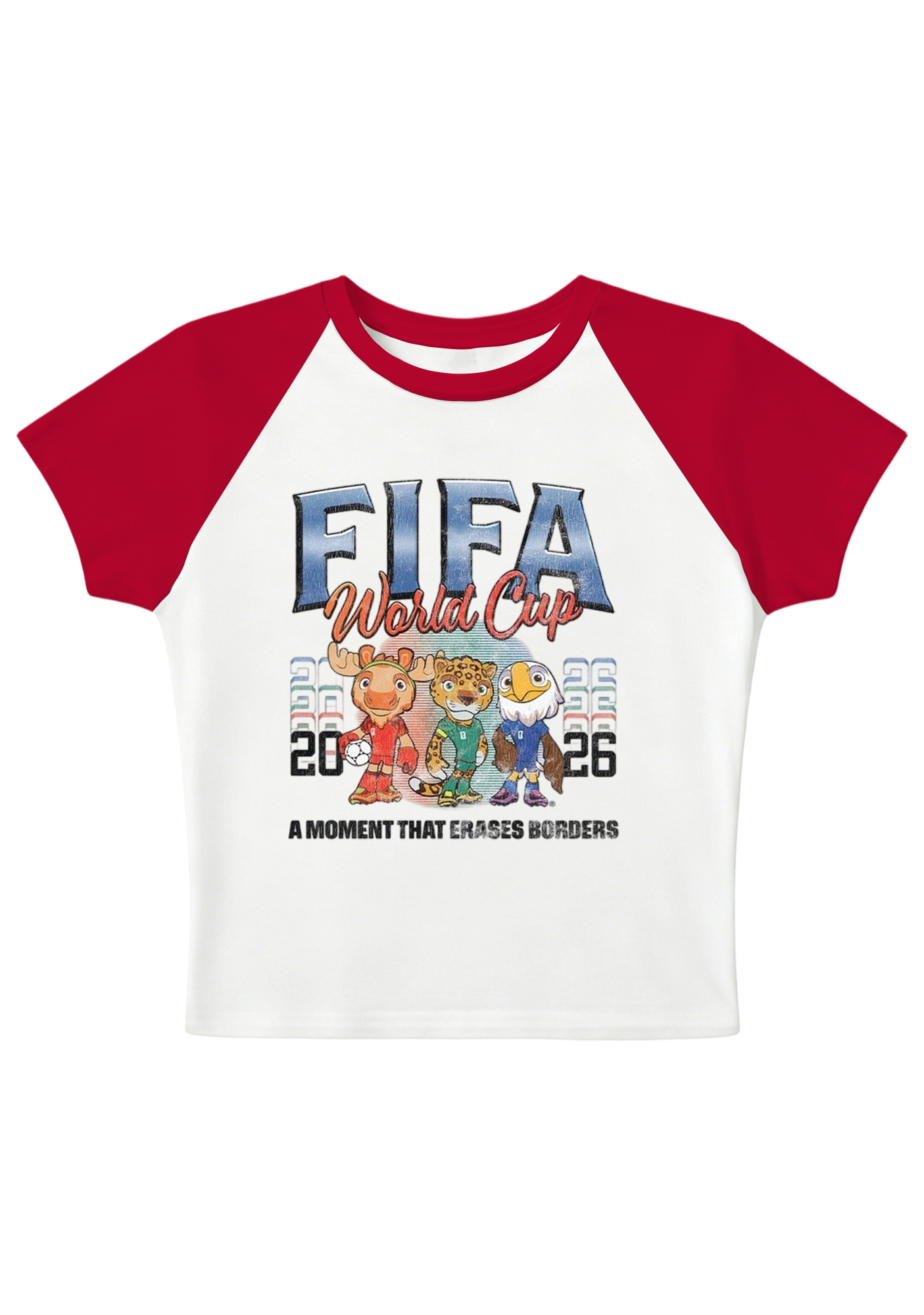World Cup Mascots Splicing Y2K Baby Tee