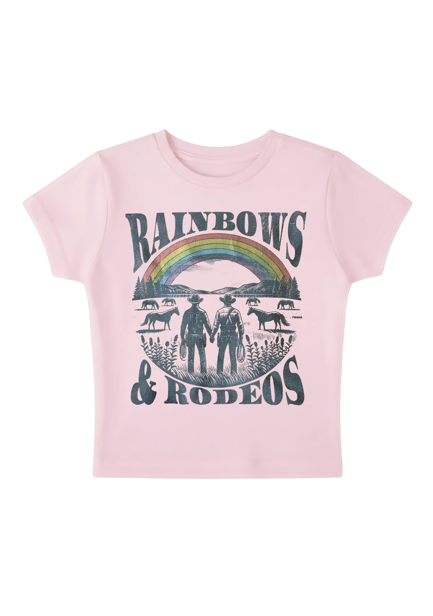 Rainbows Rodeos Y2K Baby Tee
