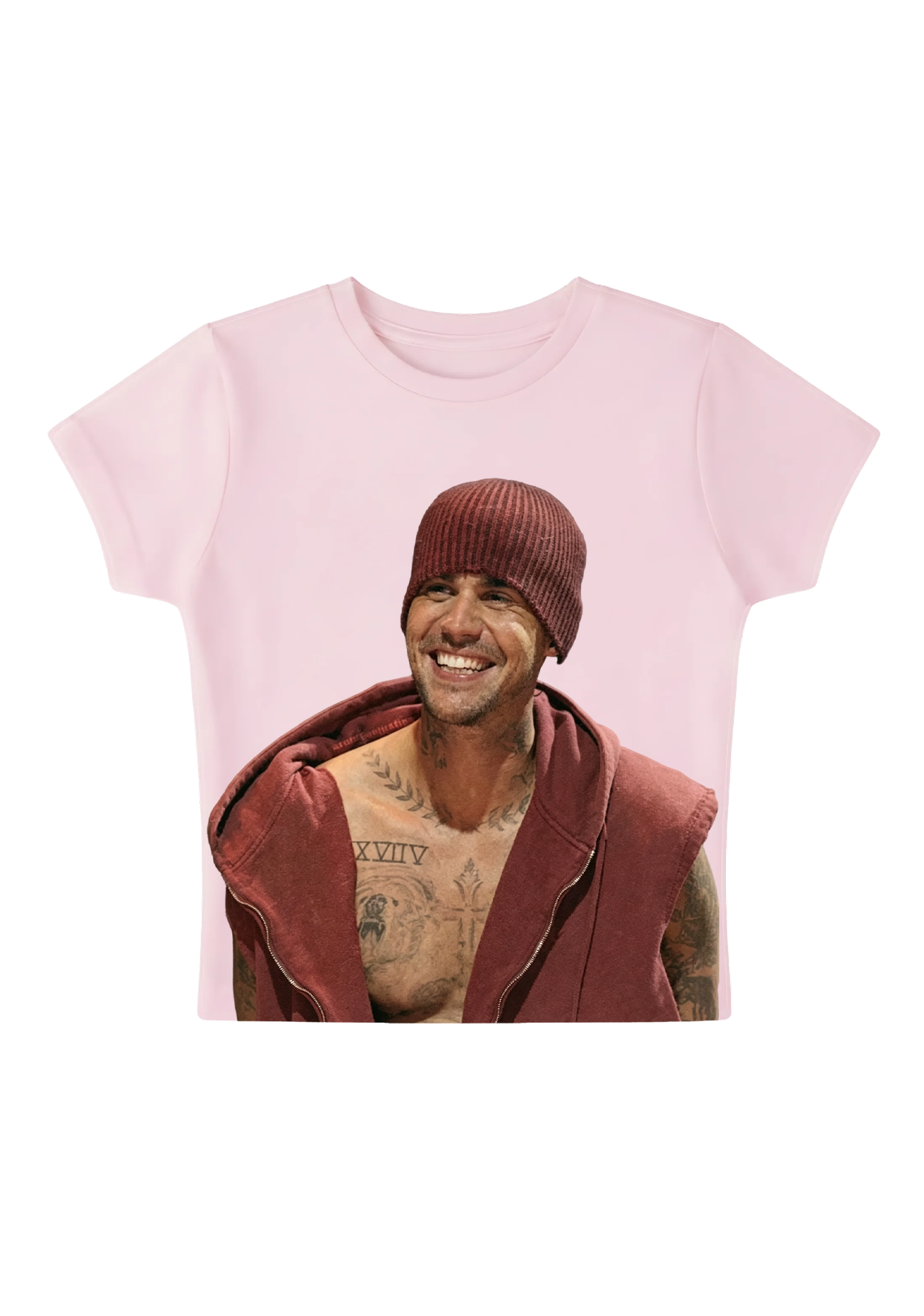 Vintage Justin Bieber Happy Vibes Candid Y2K Baby Tee