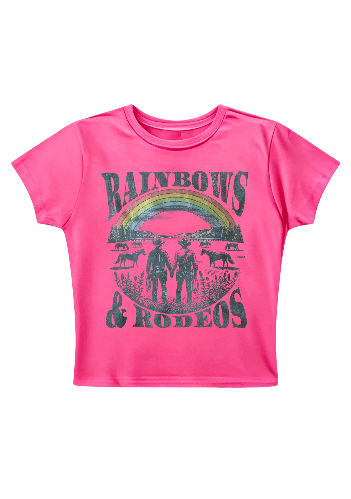 Rainbows Rodeos Y2K Baby Tee