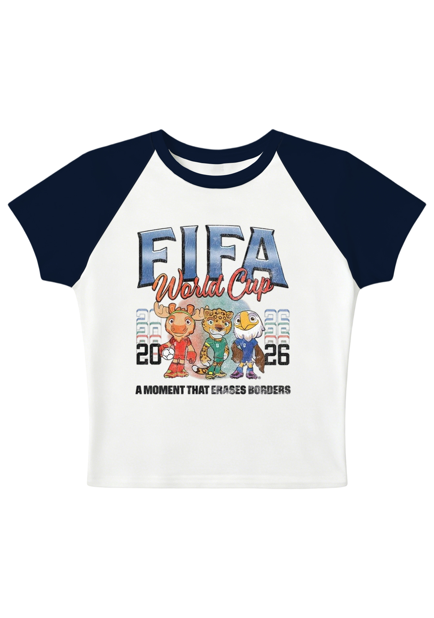 World Cup Mascots Splicing Y2K Baby Tee
