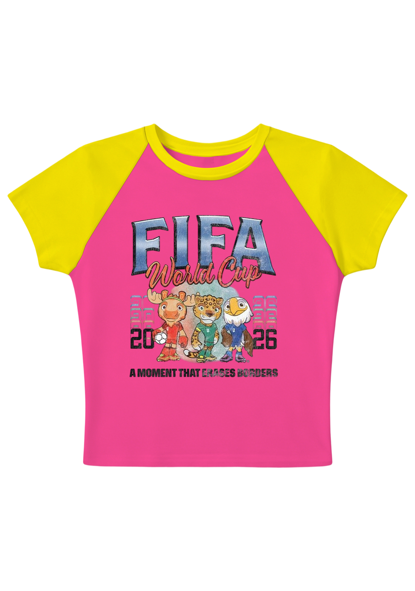 World Cup Mascots Splicing Y2K Baby Tee