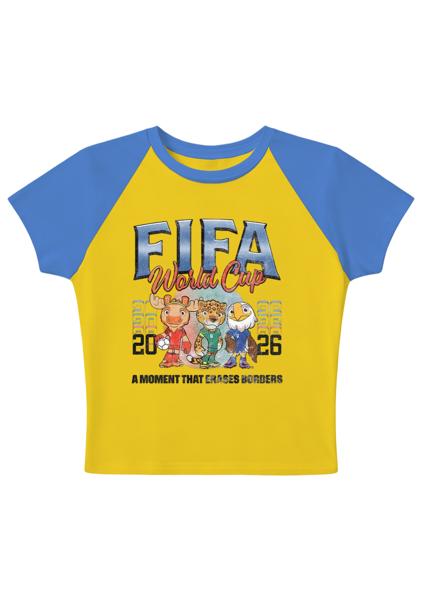 World Cup Mascots Splicing Y2K Baby Tee