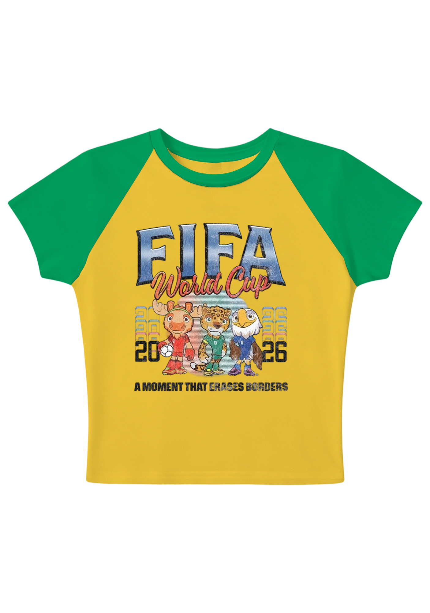 World Cup Mascots Splicing Y2K Baby Tee