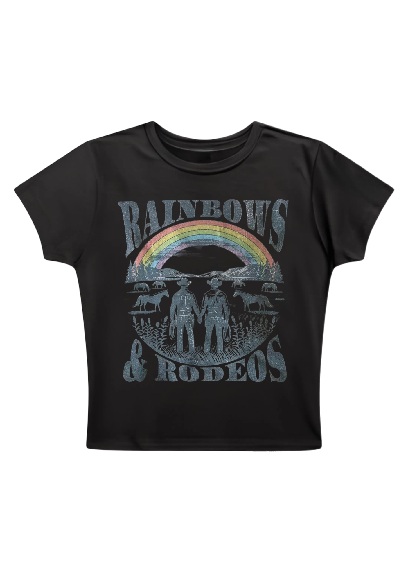 Rainbows Rodeos Y2K Baby Tee
