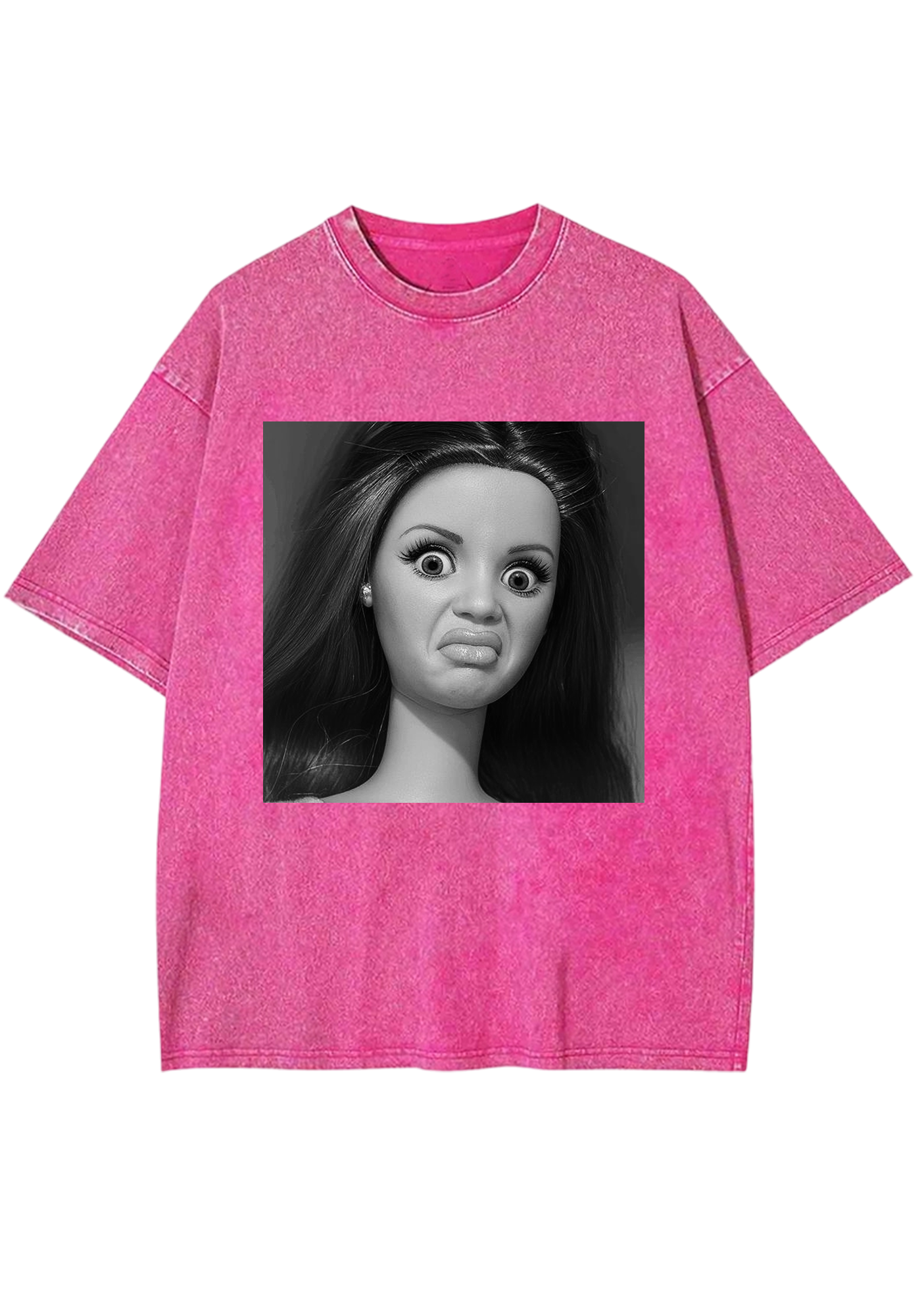 Vintage Upset Barbie Reaction Printed Y2K Washed Tee
