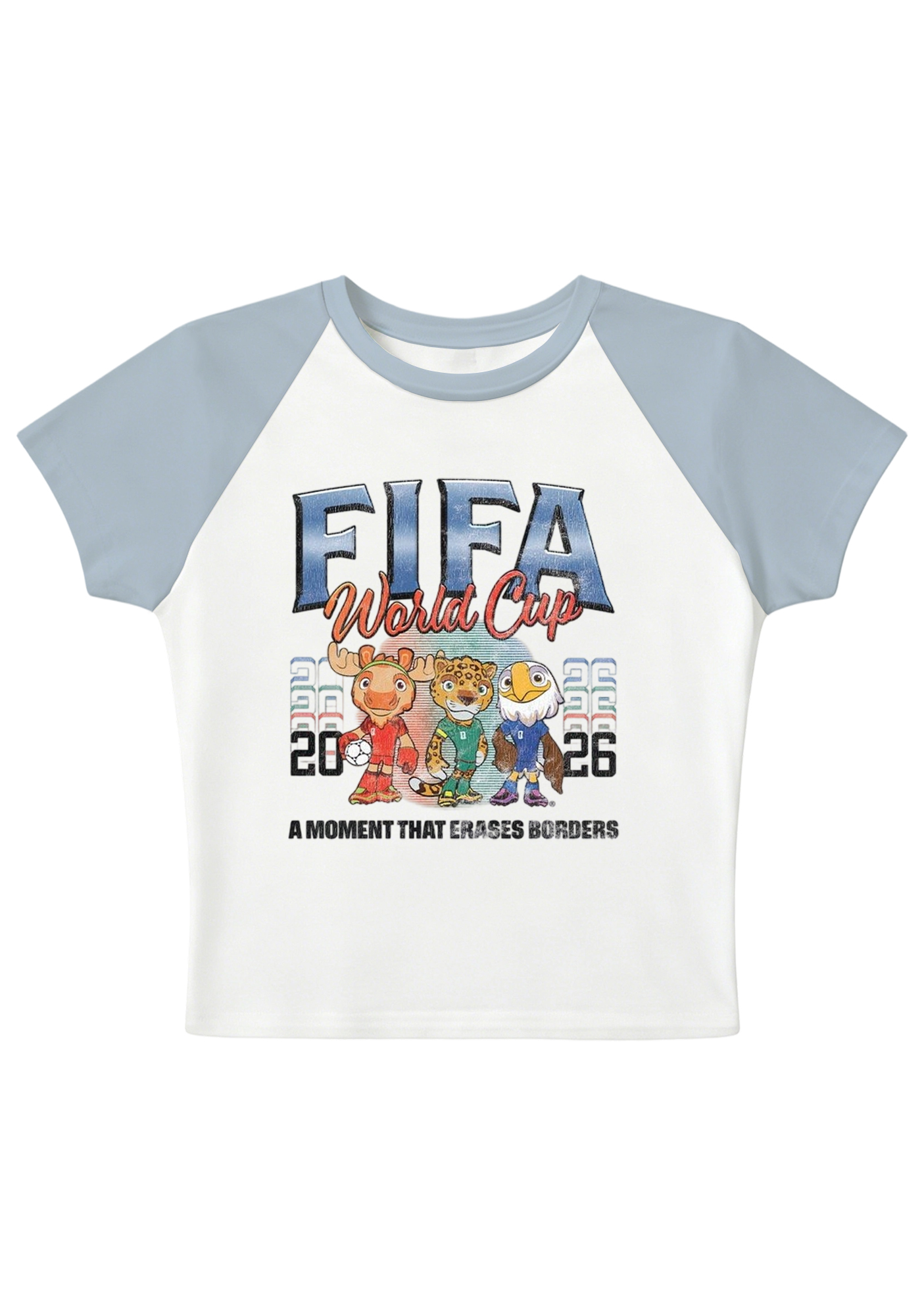 World Cup Mascots Splicing Y2K Baby Tee