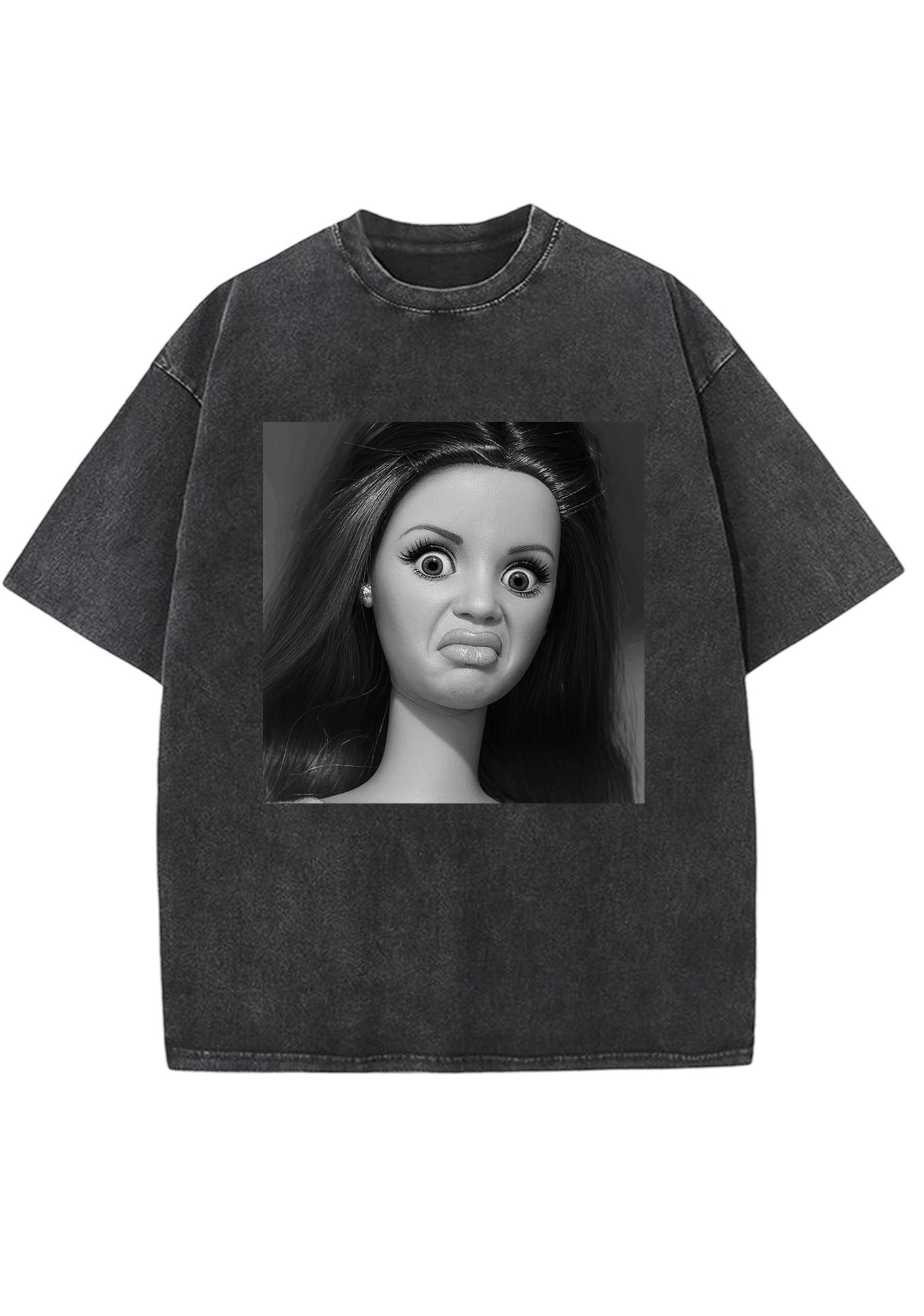 Vintage Upset Barbie Reaction Printed Y2K Washed Tee