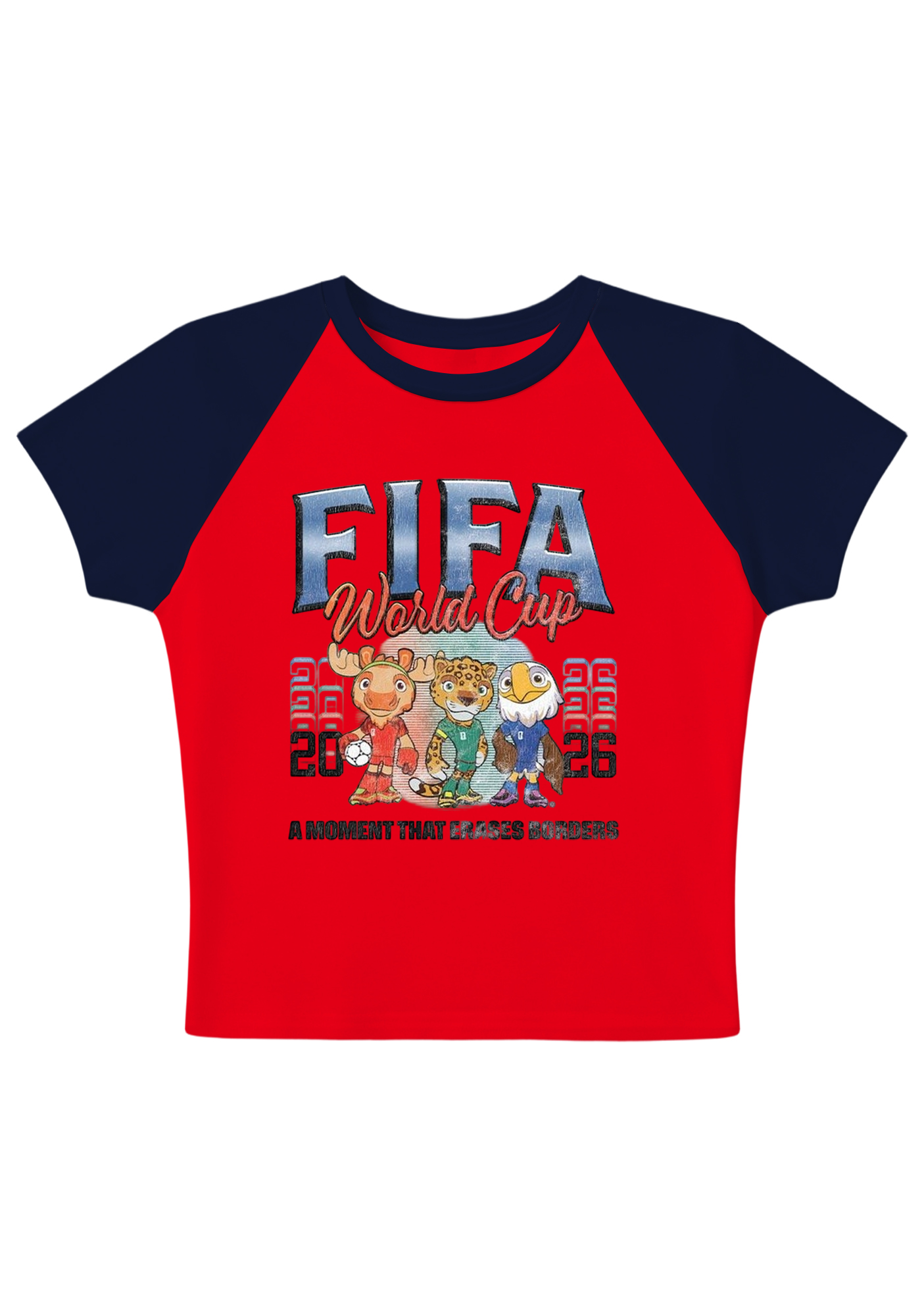 World Cup Mascots Splicing Y2K Baby Tee