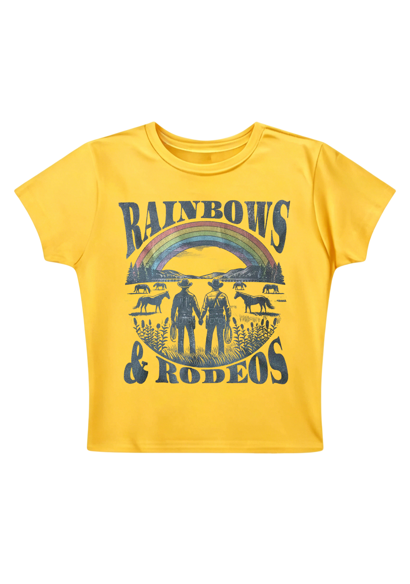 Rainbows Rodeos Y2K Baby Tee