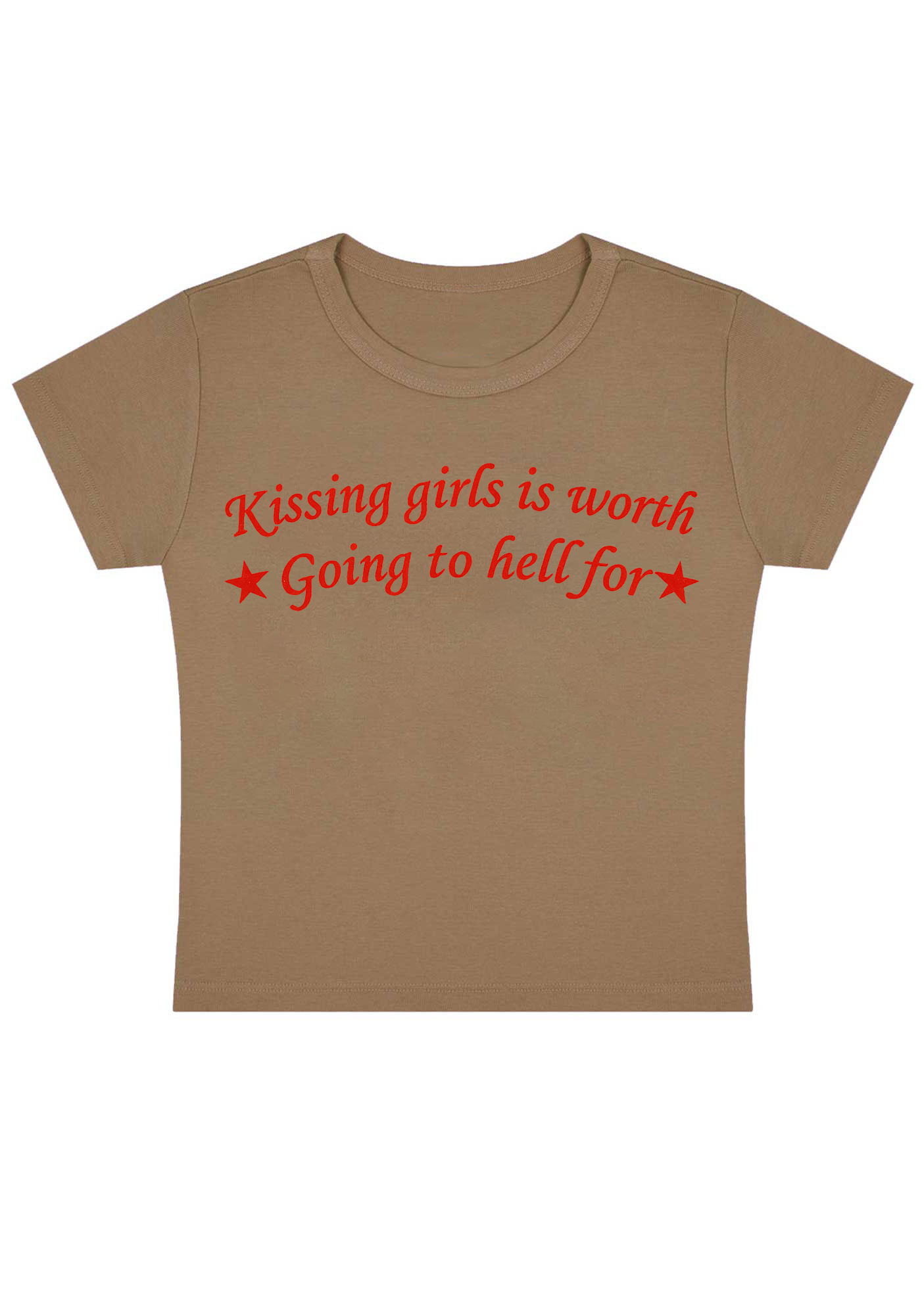 Kissing Girls Is Worth Going to Hell For Y2K Baby Tee