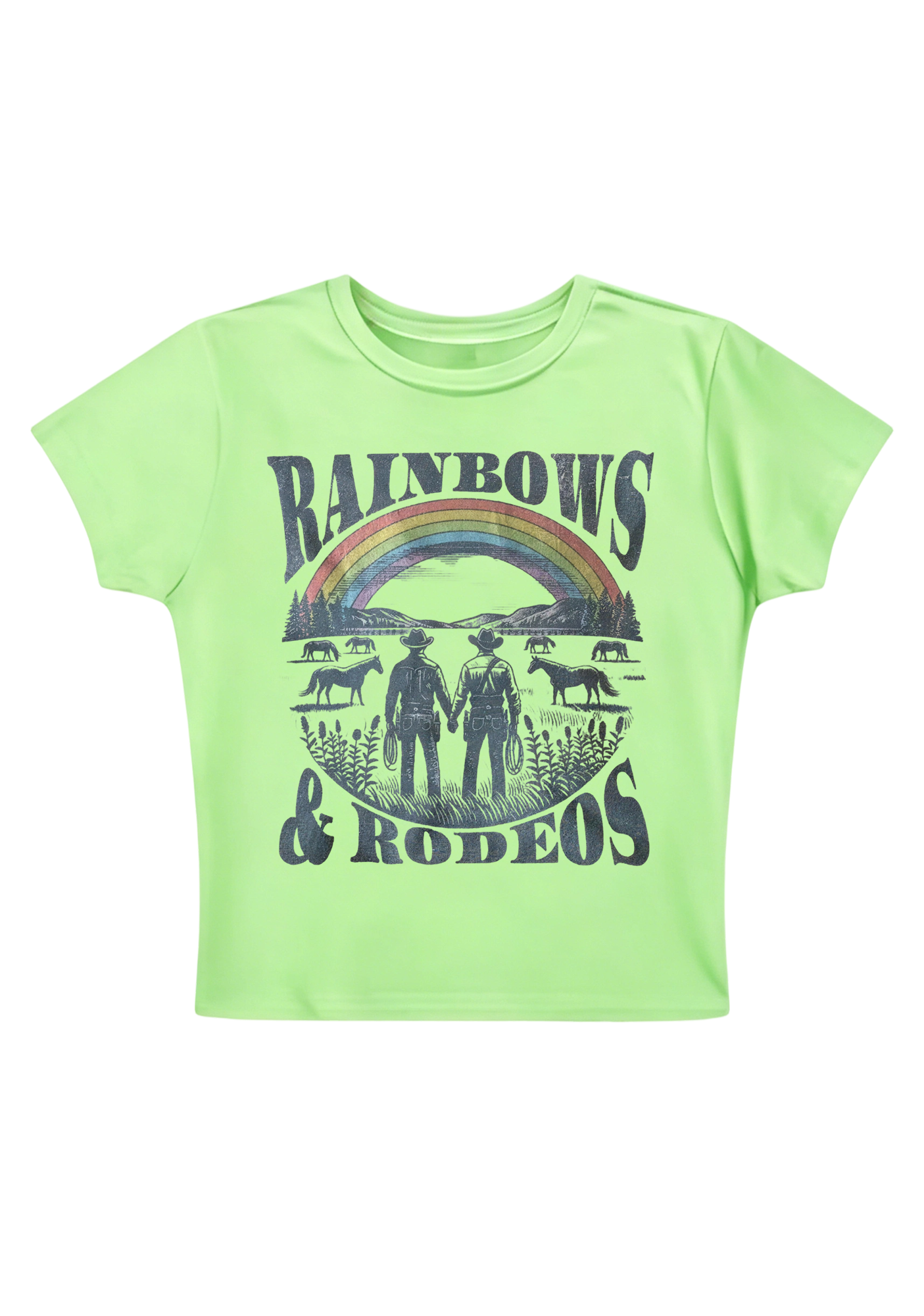 Rainbows Rodeos Y2K Baby Tee