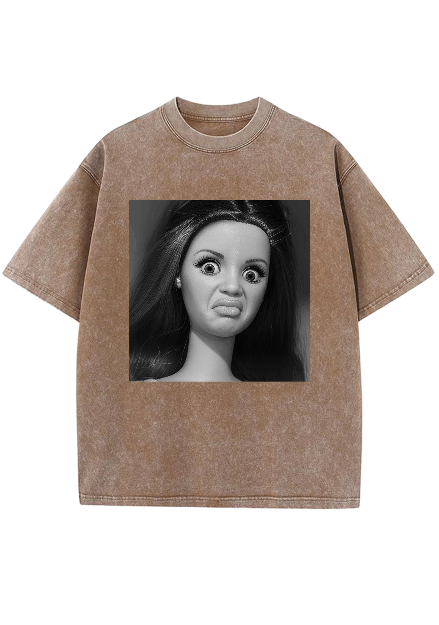 Vintage Upset Barbie Reaction Printed Y2K Washed Tee