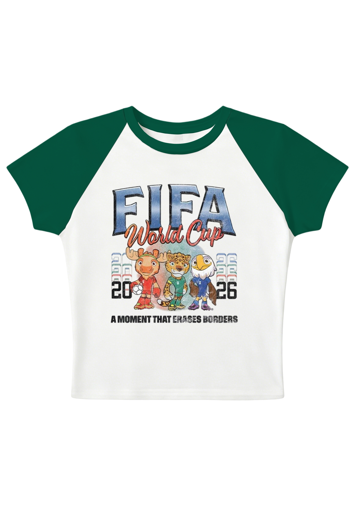 World Cup Mascots Splicing Y2K Baby Tee