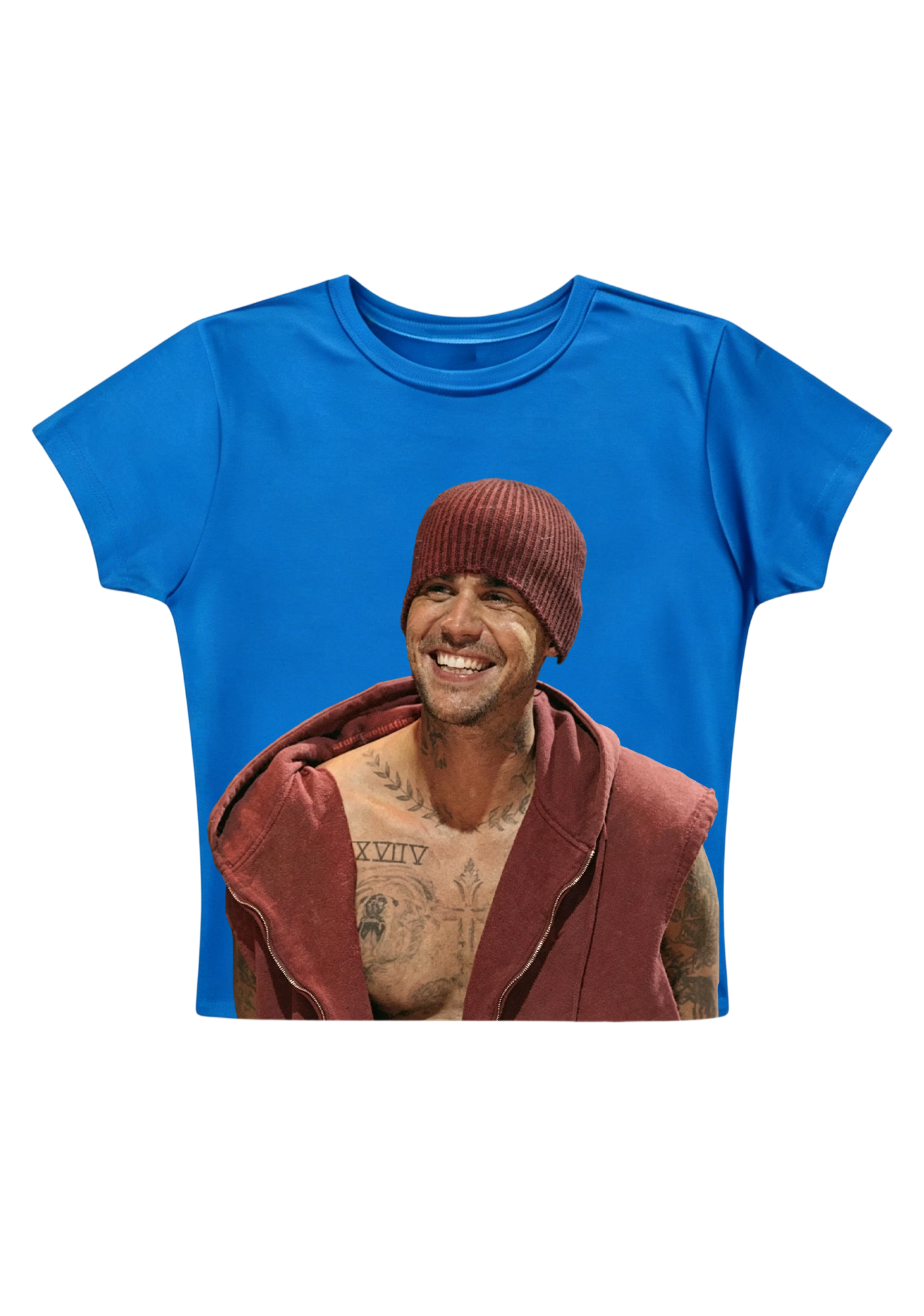 Vintage Justin Bieber Happy Vibes Candid Y2K Baby Tee