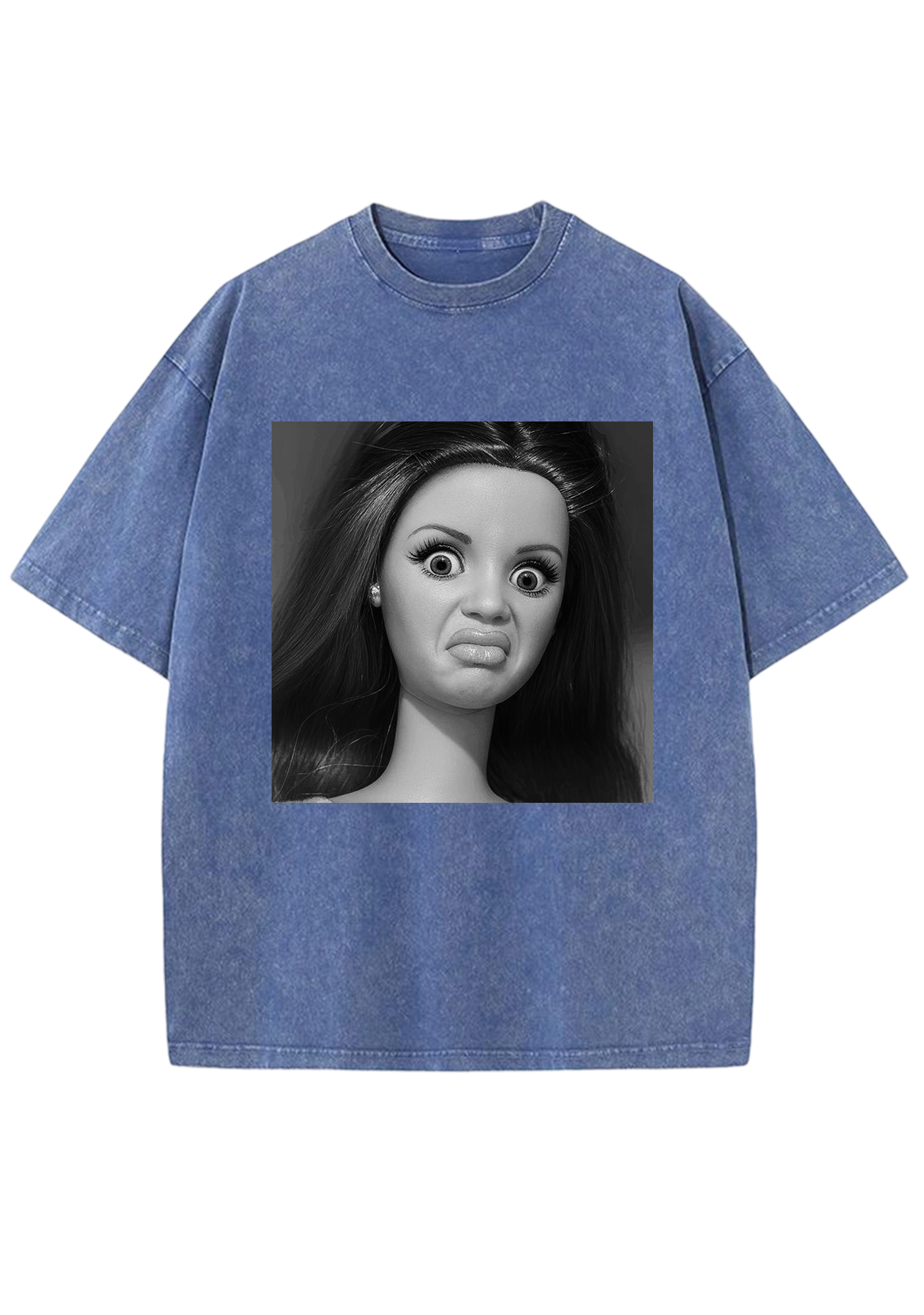Vintage Upset Barbie Reaction Printed Y2K Washed Tee