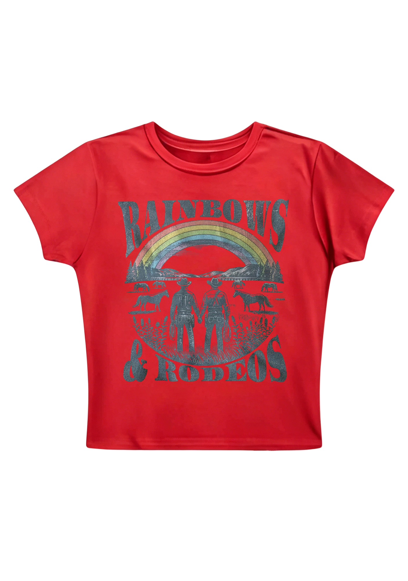 Rainbows Rodeos Y2K Baby Tee