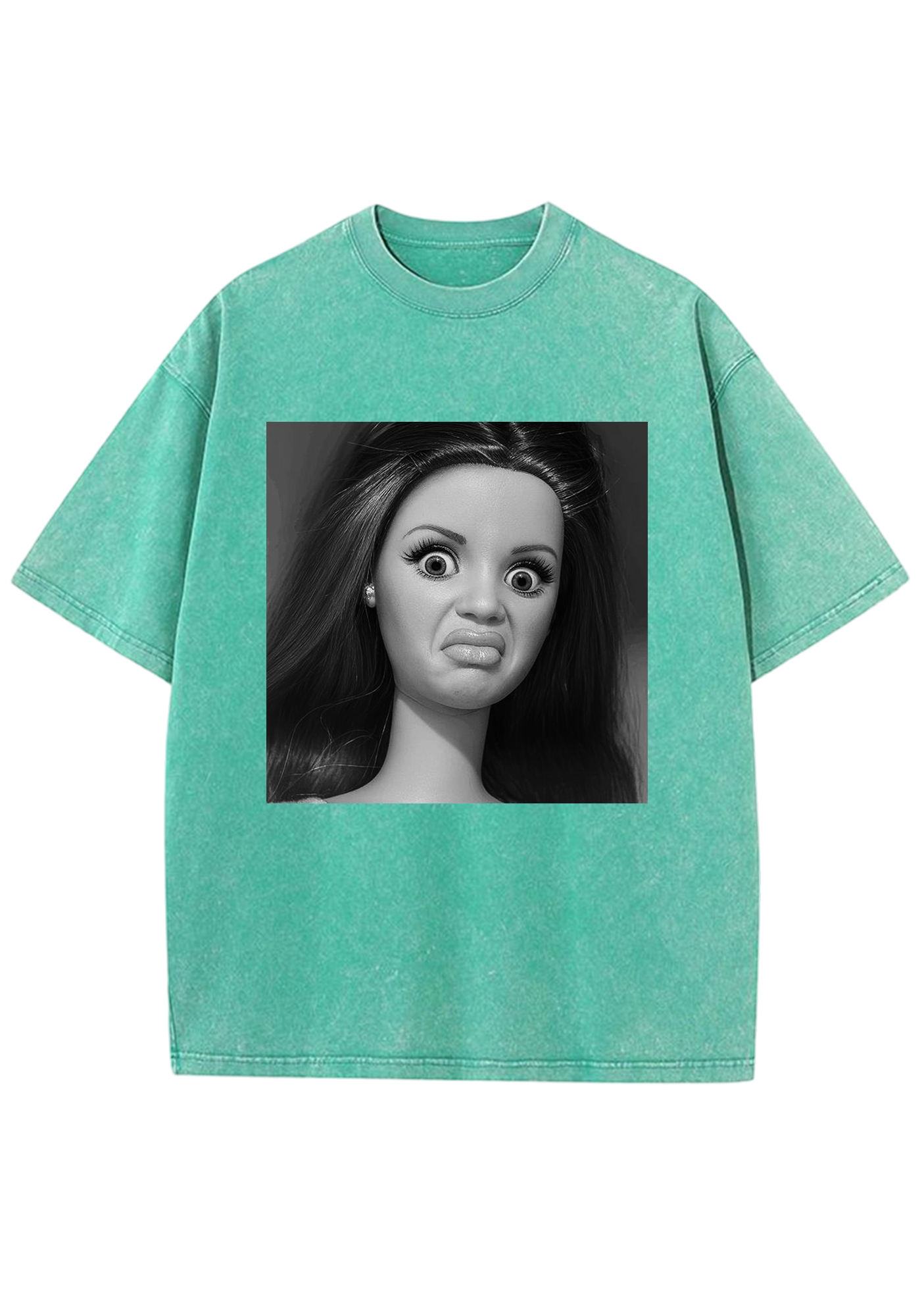 Vintage Upset Barbie Reaction Printed Y2K Washed Tee