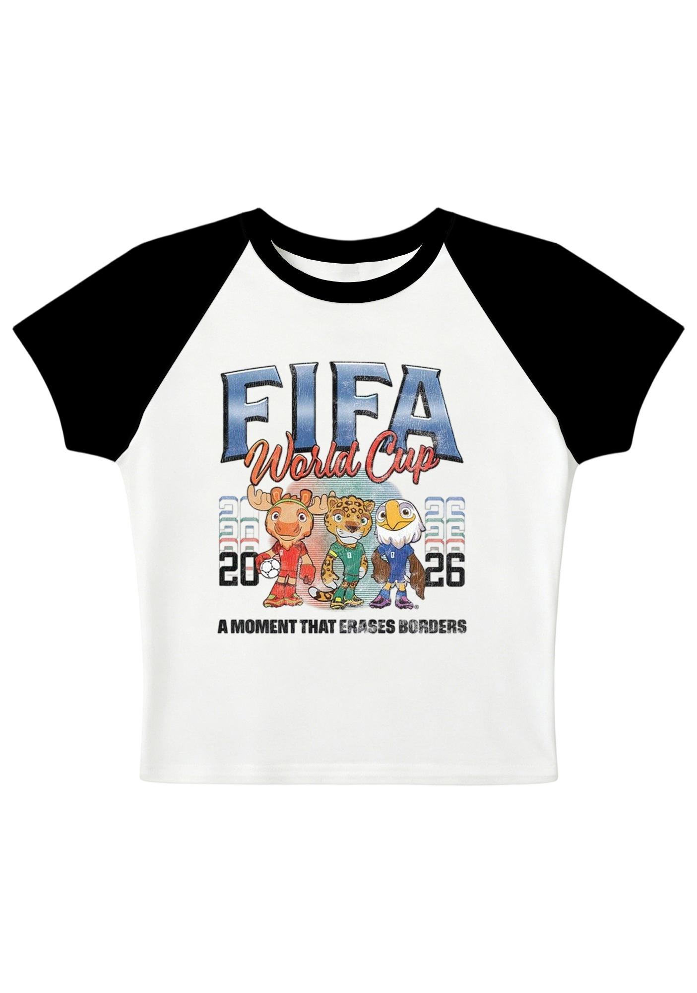 World Cup Mascots Splicing Y2K Baby Tee