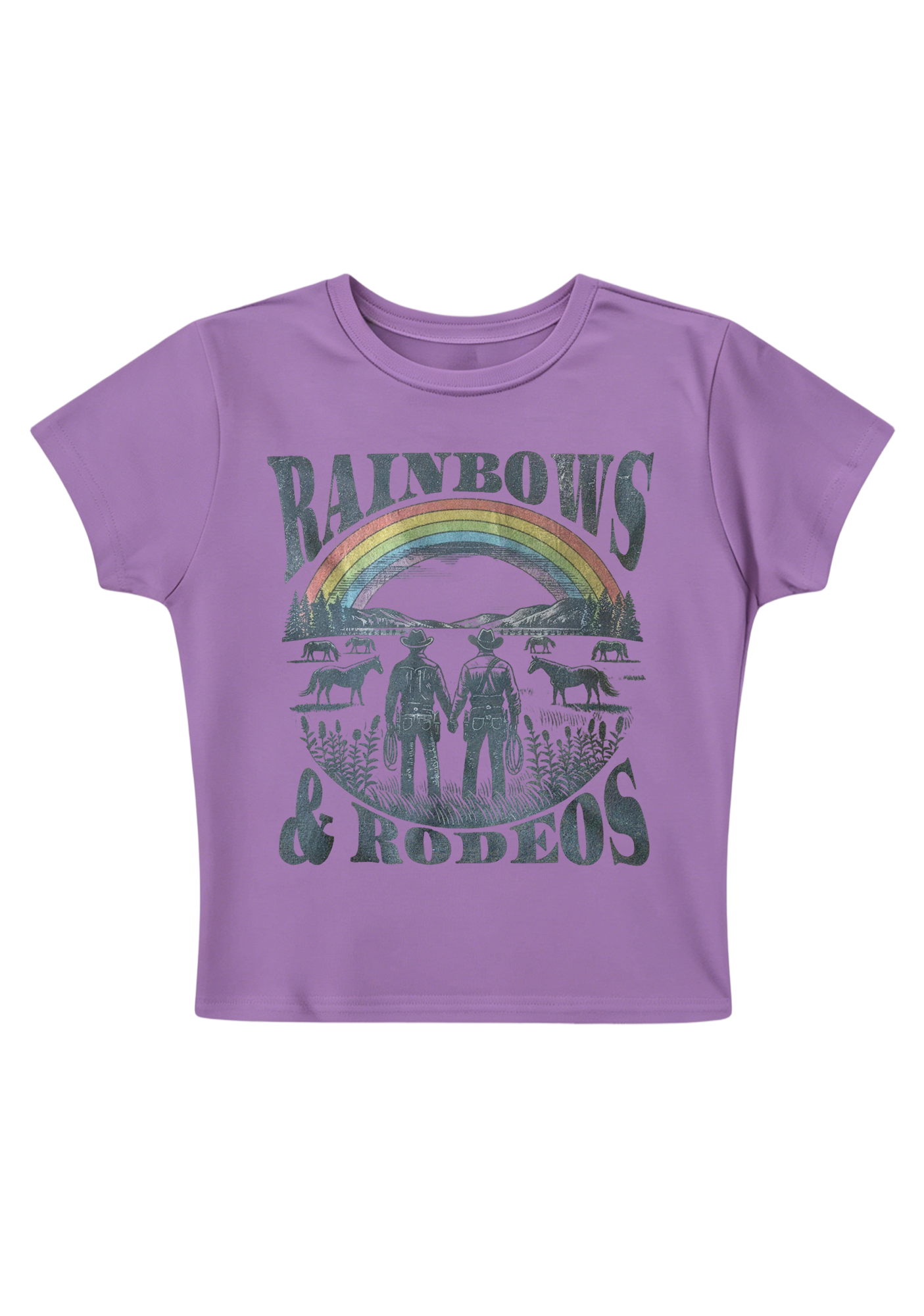 Rainbows Rodeos Y2K Baby Tee