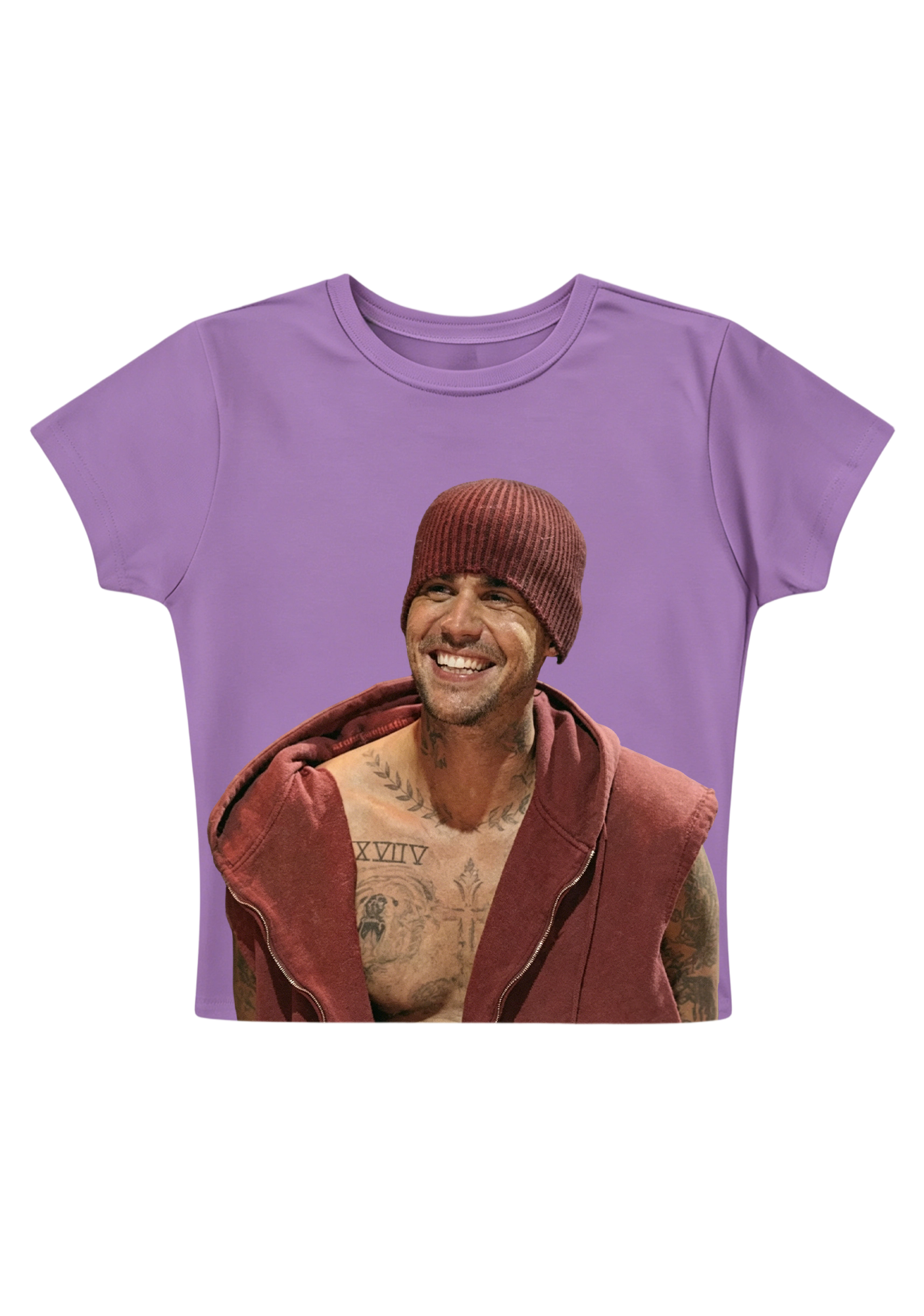 Vintage Justin Bieber Happy Vibes Candid Y2K Baby Tee