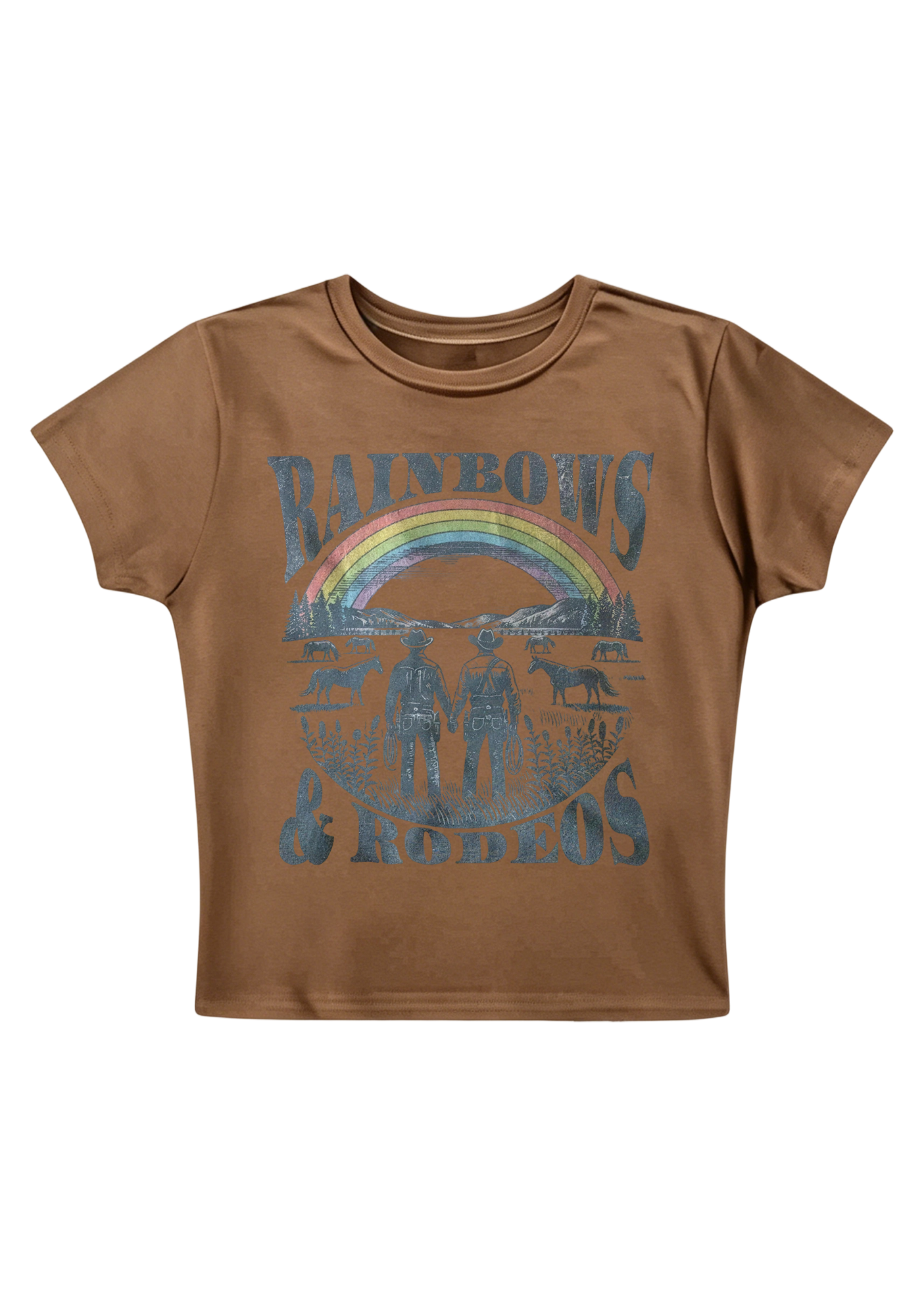 Rainbows Rodeos Y2K Baby Tee
