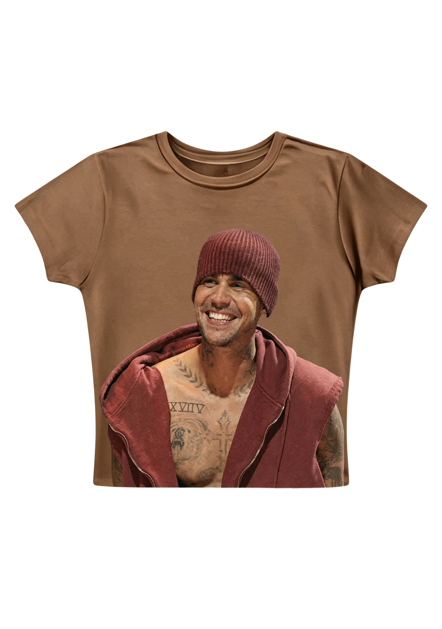 Vintage Justin Bieber Happy Vibes Candid Y2K Baby Tee