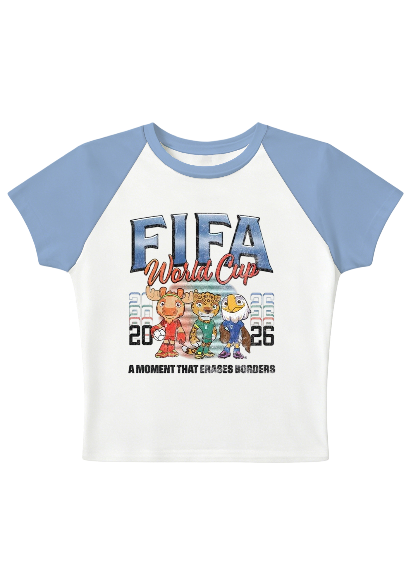 World Cup Mascots Splicing Y2K Baby Tee
