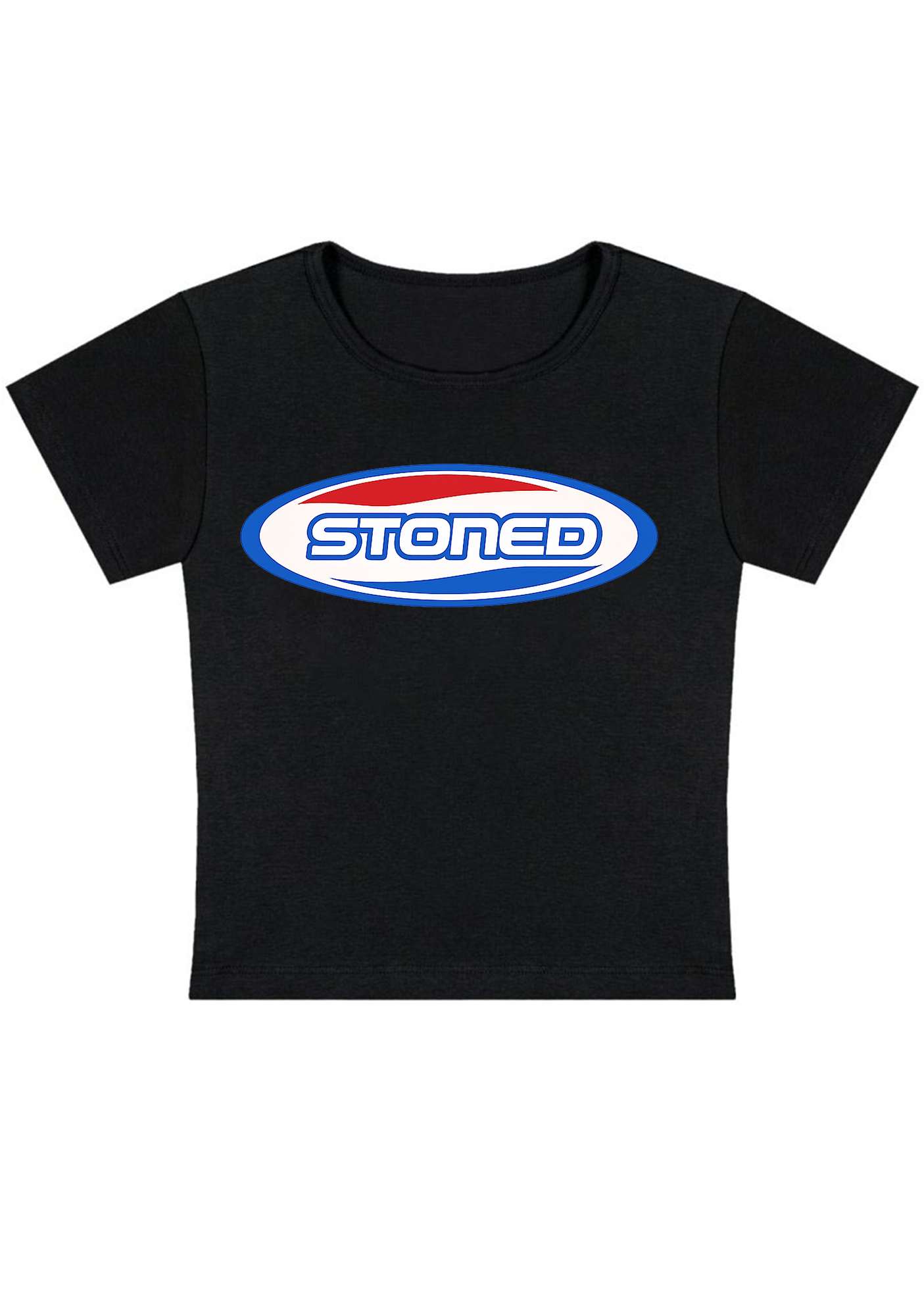 Oval Stoned Y2K Baby Tee