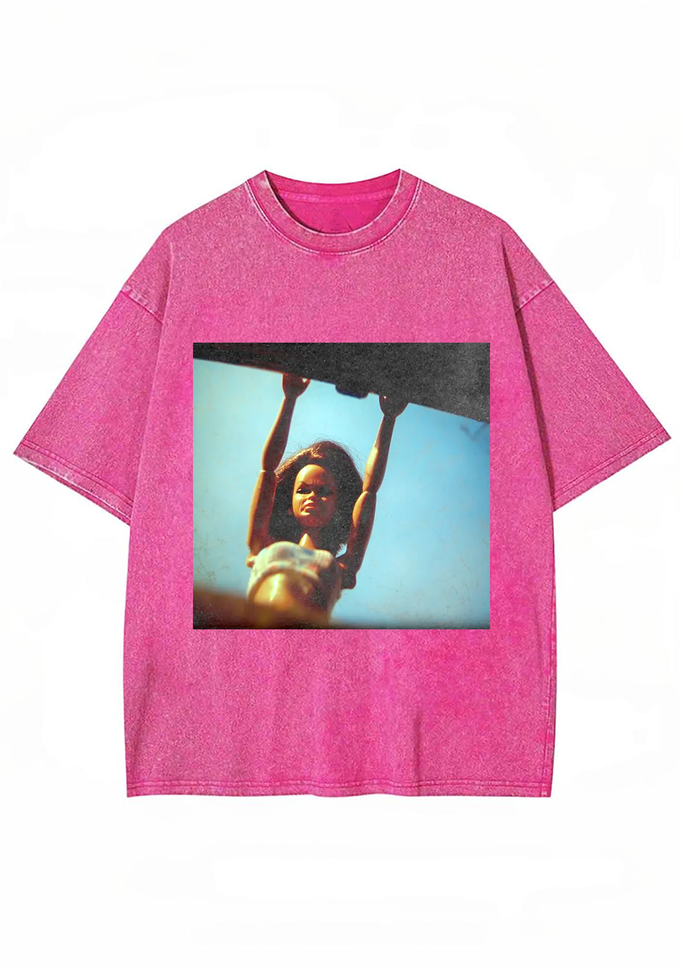 Vintage Retro Hanging Barbie Film Grain Oversized Y2K Washed Tee