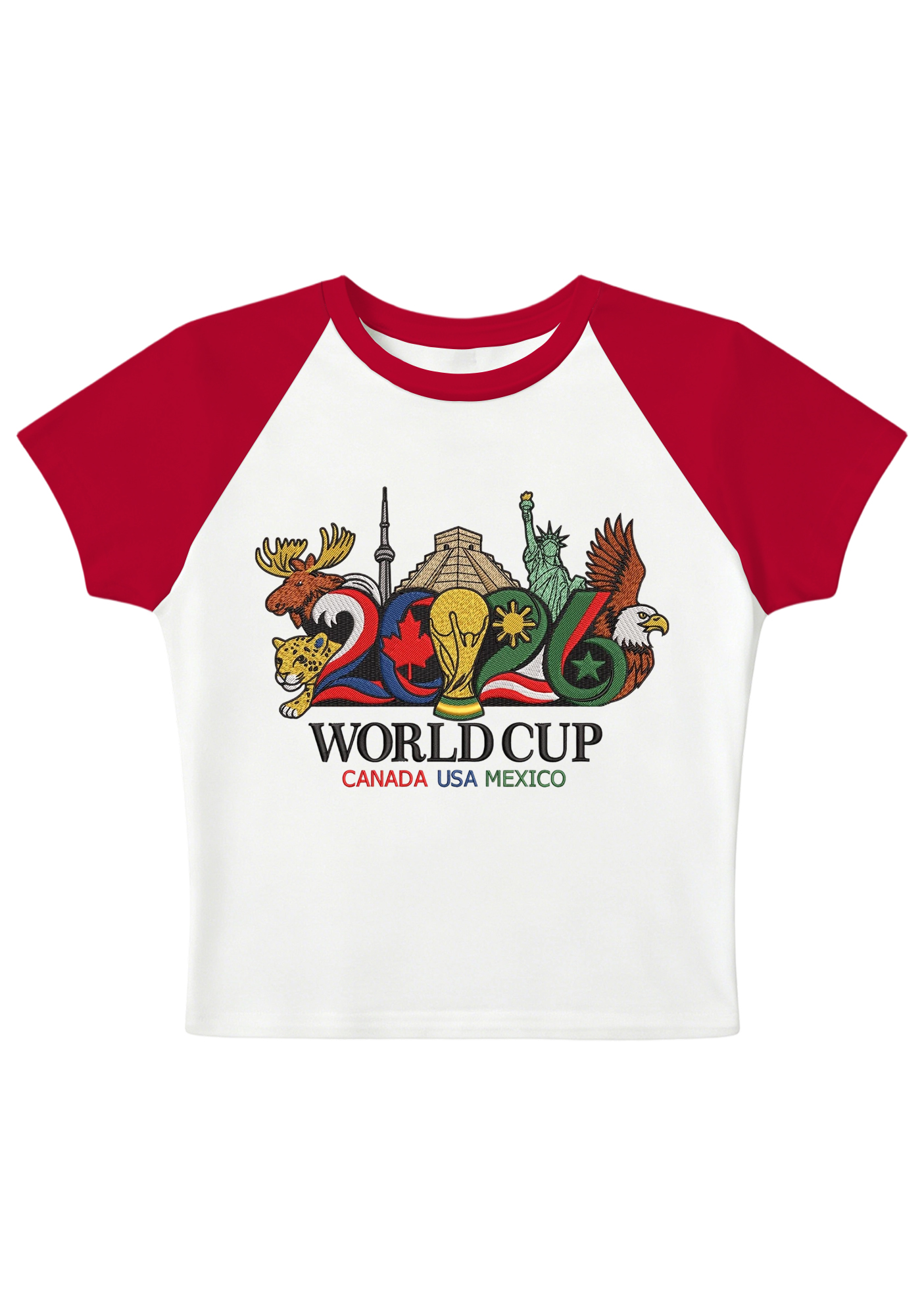 2026 USA Canada Mexico Landmark Animal World Cup Y2K Baby Tee